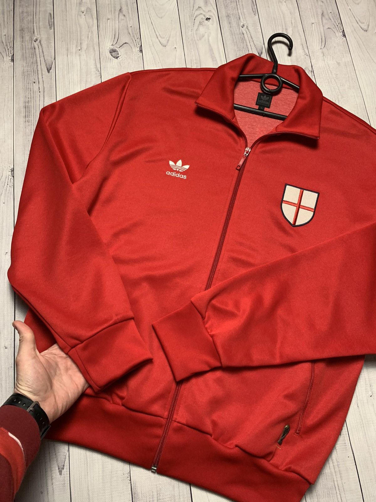 Adidas × Vintage Vintage England adidas soccer track jacket rare logo size XL Size US M / EU 48-50 / 2 - 4 Thumbnail