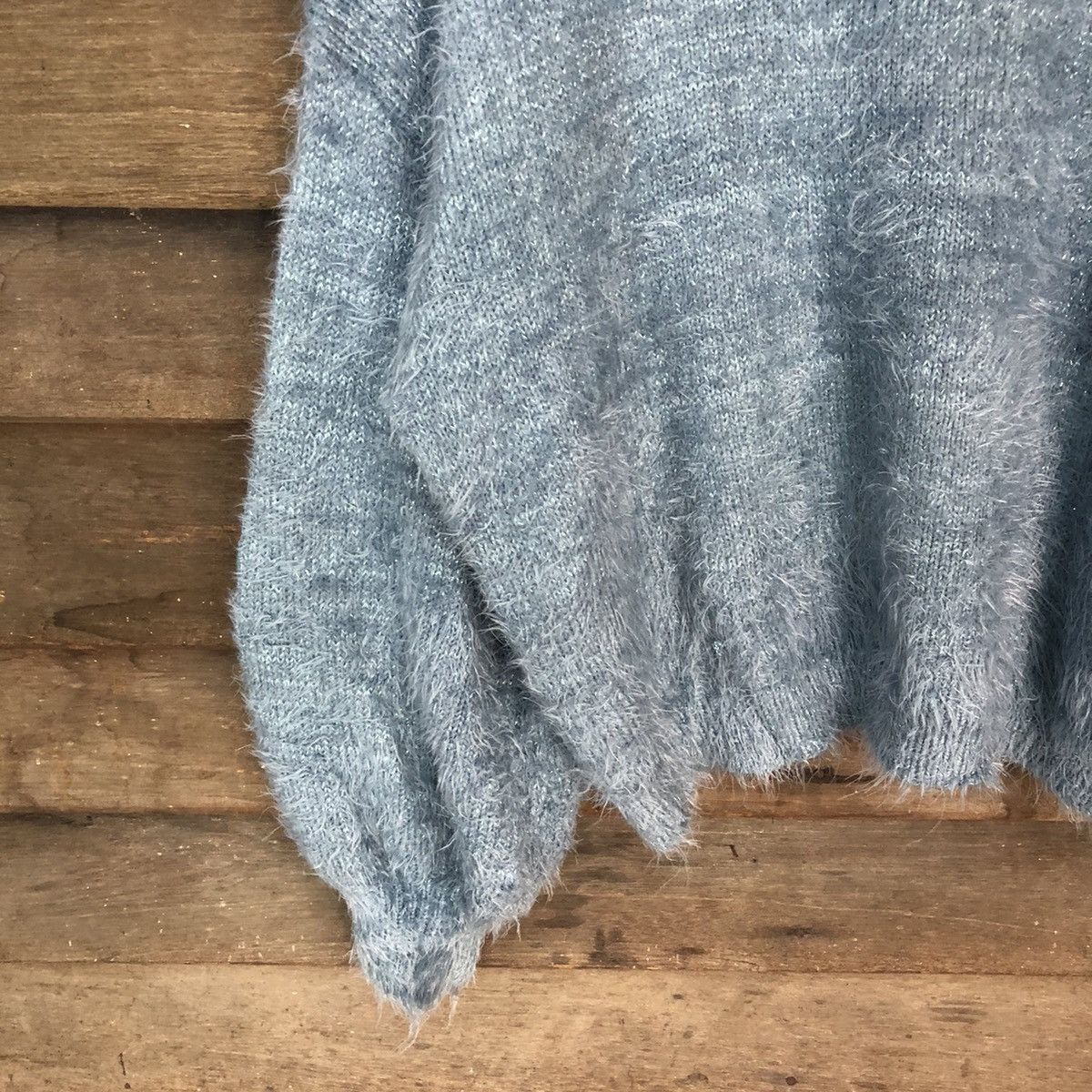 Gu japan Blue Shag Shaggy Fur Mohair Knitwear #7035