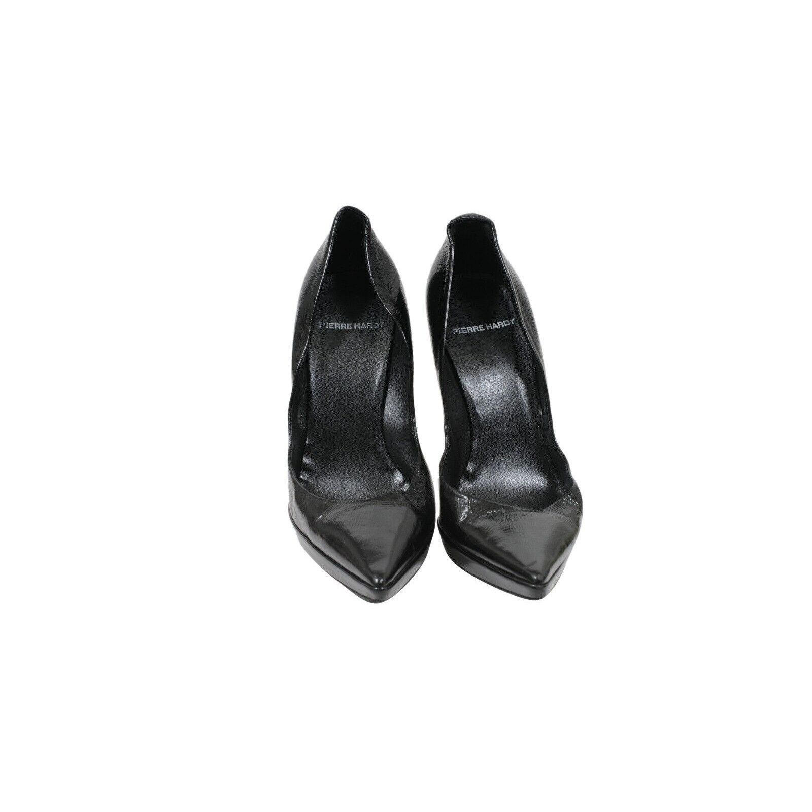Pierre Hardy Black Crinkled Platform Pumps Size US 9 / IT 39 - 2 Thumbnail