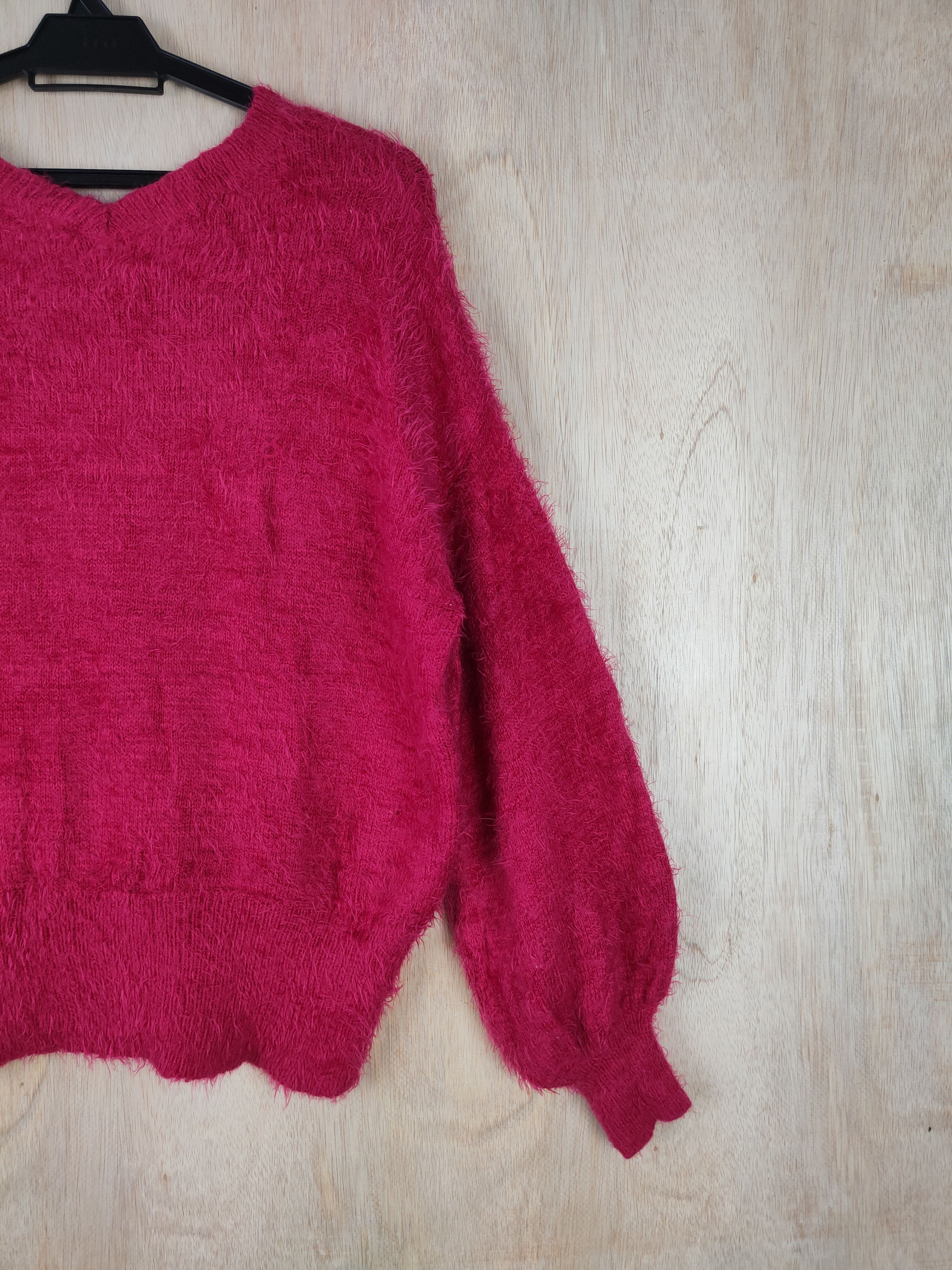 Homespun Knitwear × Japanese Brand Ryu Ryu Red Shag Shaggy Fur Mohair Knitwear #S286 Size M / US 6-8 / IT 42-44 - 7 Thumbnail
