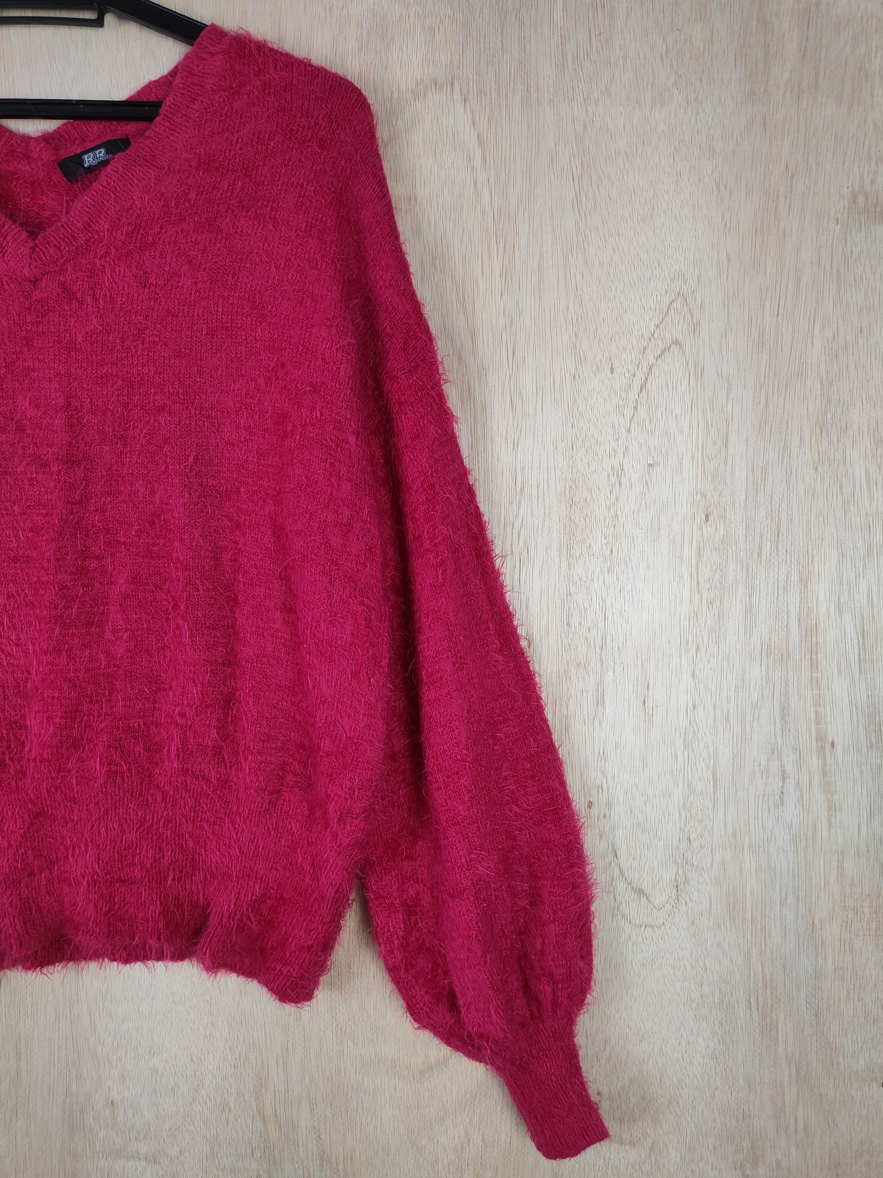 Homespun Knitwear × Japanese Brand Ryu Ryu Red Shag Shaggy Fur Mohair Knitwear #S286 Size M / US 6-8 / IT 42-44 - 4 Thumbnail