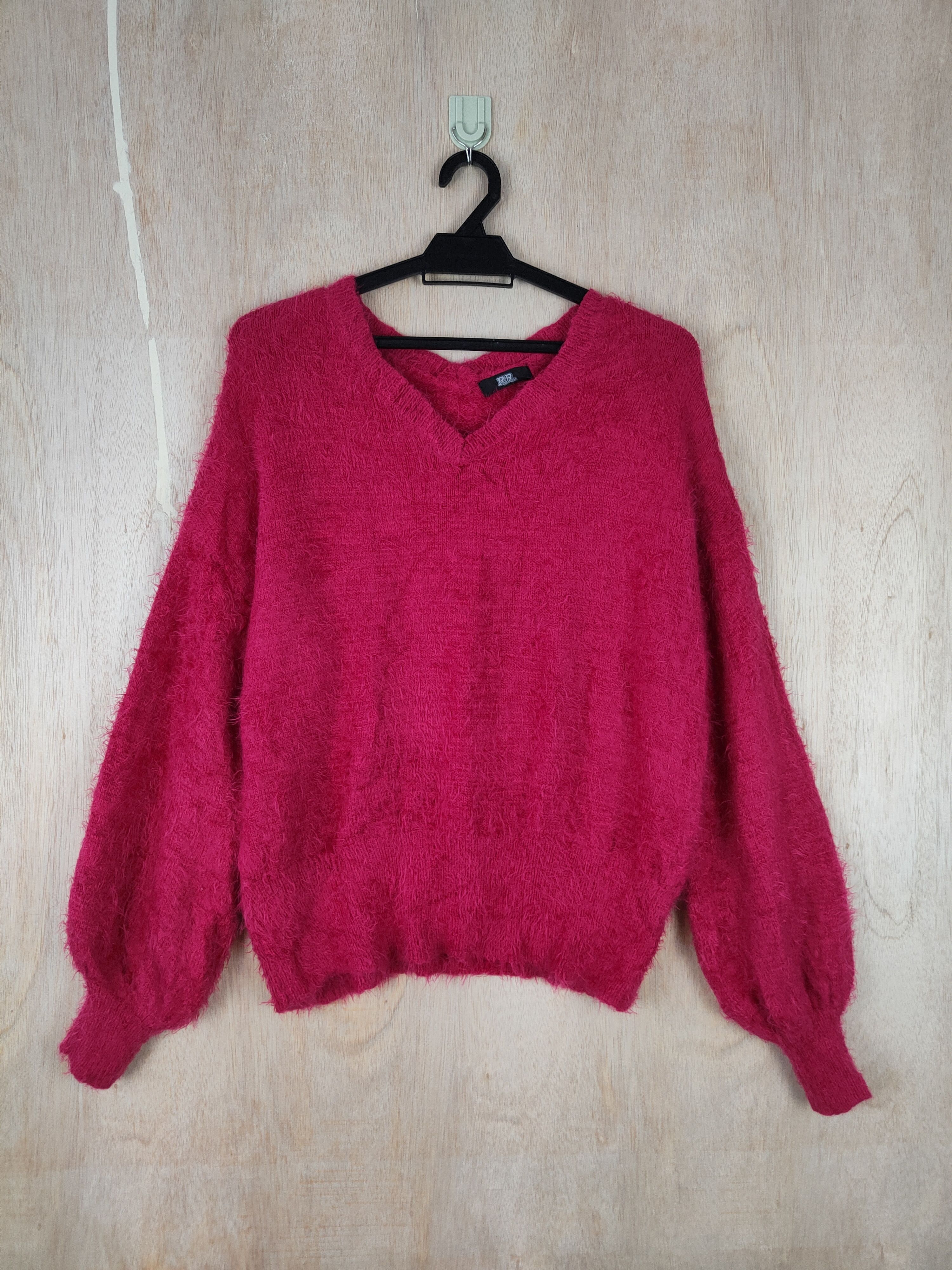 Homespun Knitwear × Japanese Brand Ryu Ryu Red Shag Shaggy Fur Mohair Knitwear #S286 Size M / US 6-8 / IT 42-44 - 1 Thumbnail