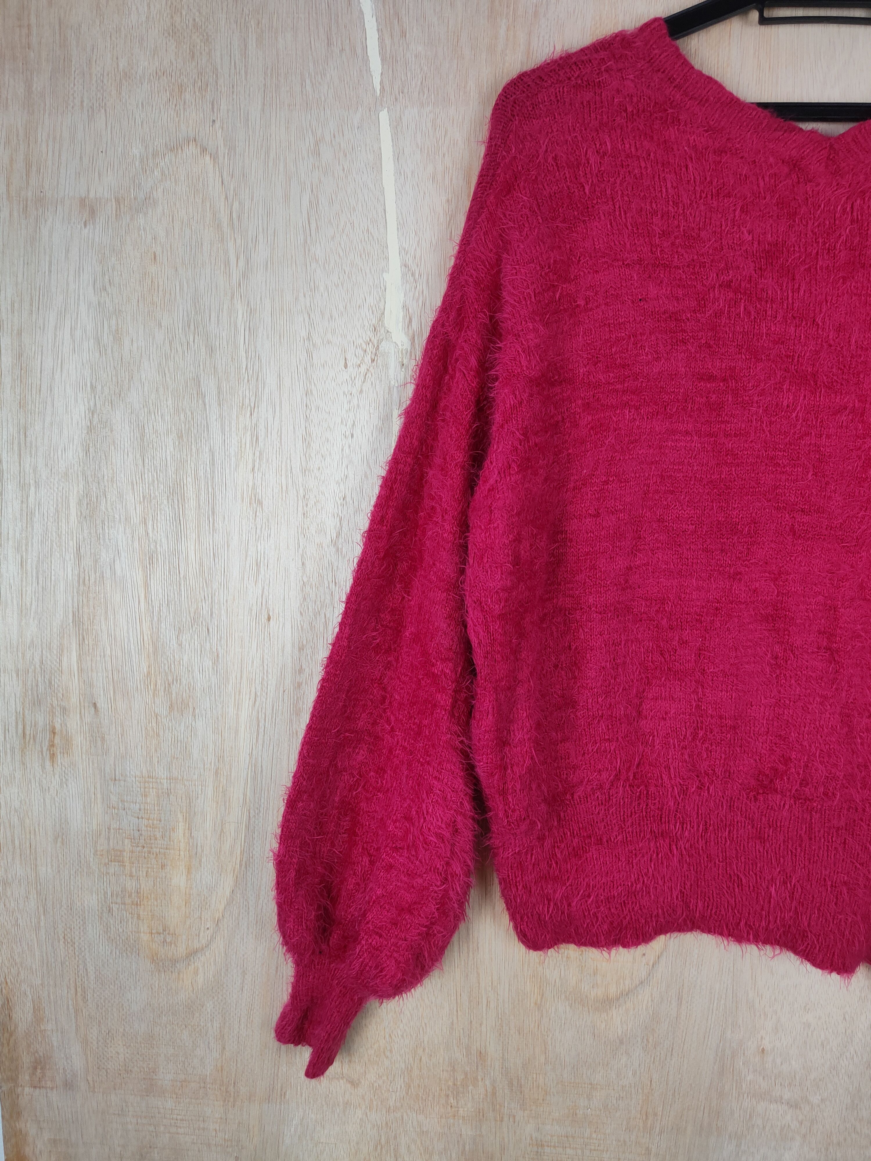 Homespun Knitwear × Japanese Brand Ryu Ryu Red Shag Shaggy Fur Mohair Knitwear #S286 Size M / US 6-8 / IT 42-44 - 6 Thumbnail