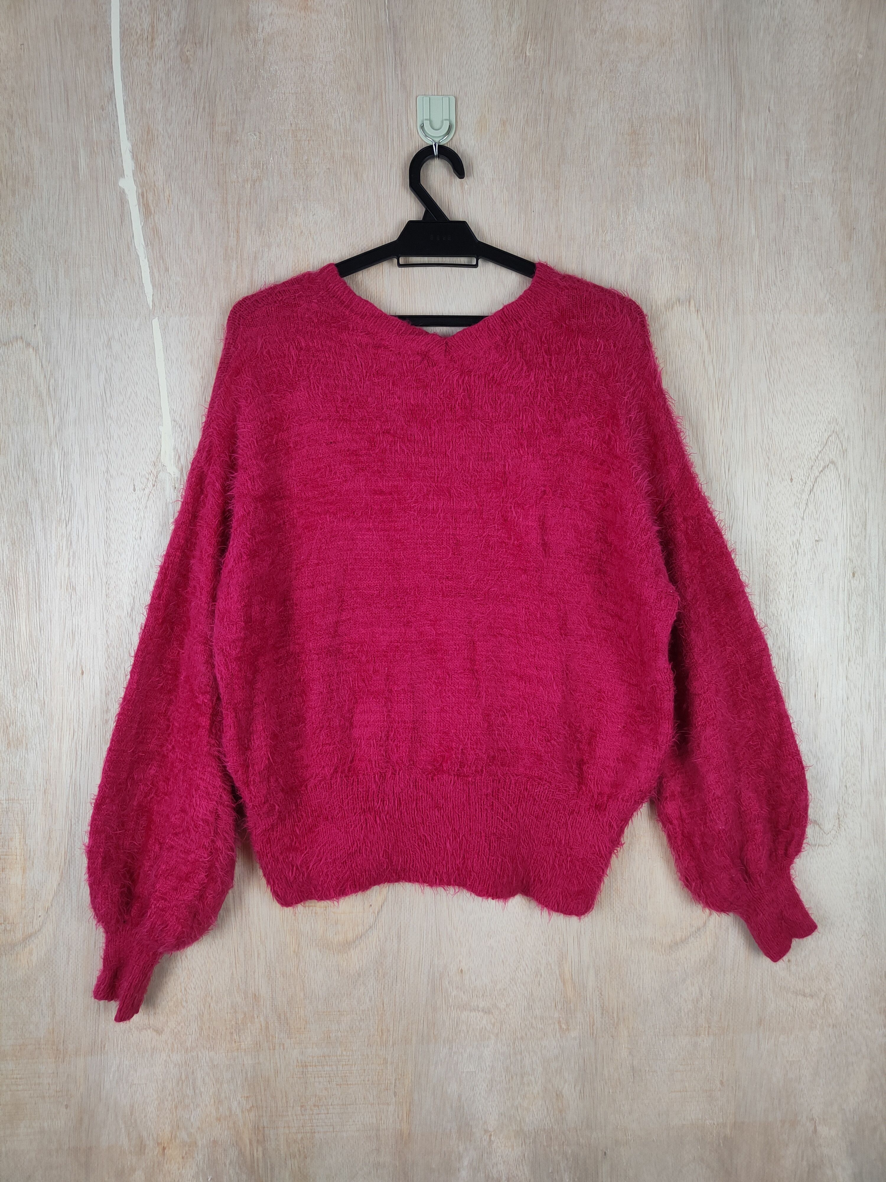 Homespun Knitwear × Japanese Brand Ryu Ryu Red Shag Shaggy Fur Mohair Knitwear #S286 Size M / US 6-8 / IT 42-44 - 5 Thumbnail