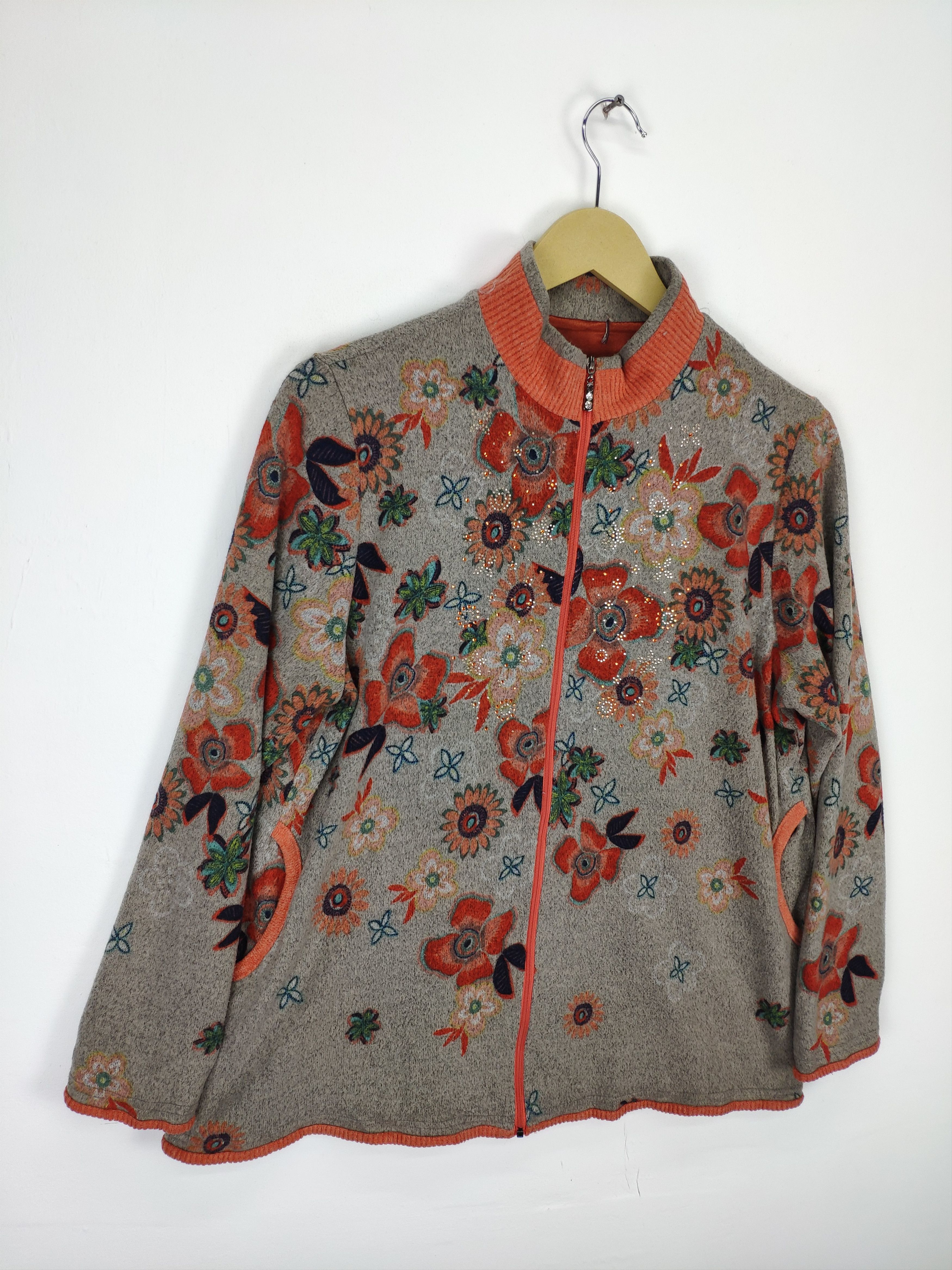 Japanese Brand × Vintage Vintage Wool Jacket Floral Motif Japanese Brand Size M / US 6-8 / IT 42-44 - 3 Thumbnail