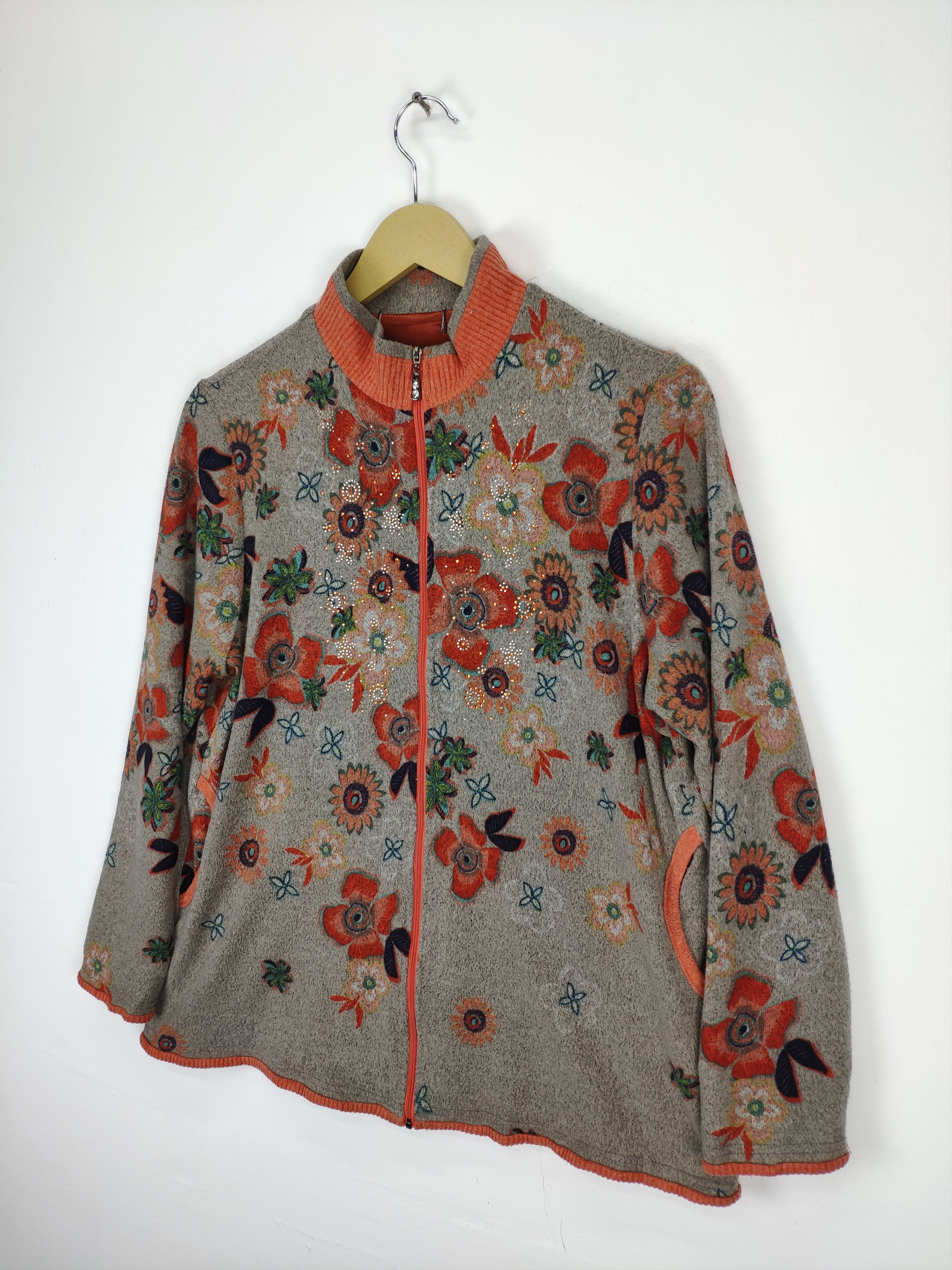 Japanese Brand × Vintage Vintage Wool Jacket Floral Motif Japanese Brand Size M / US 6-8 / IT 42-44 - 2 Thumbnail