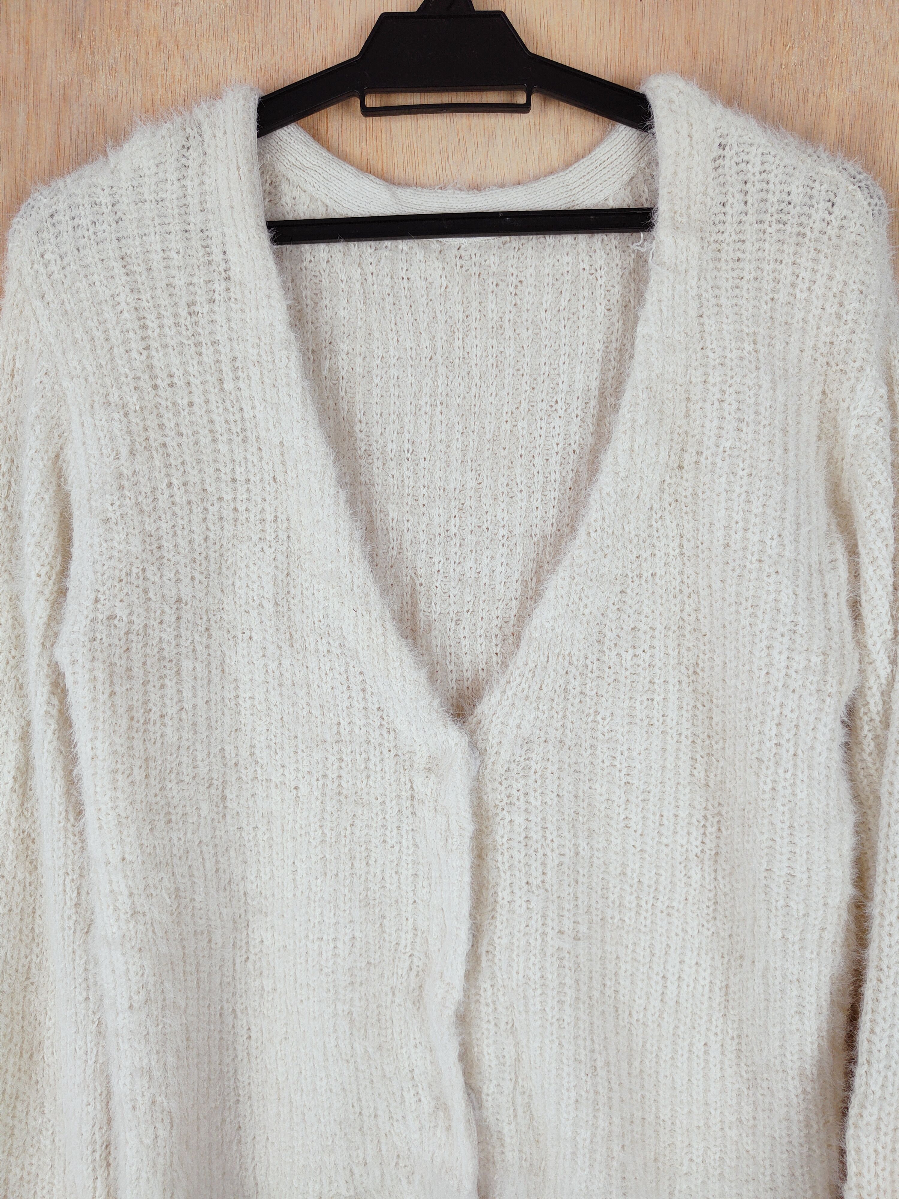 Homespun Knitwear Spiral Girl White Shag Shaggy Fur Mohair Knitwear #S281 Size M / US 6-8 / IT 42-44 - 2 Thumbnail