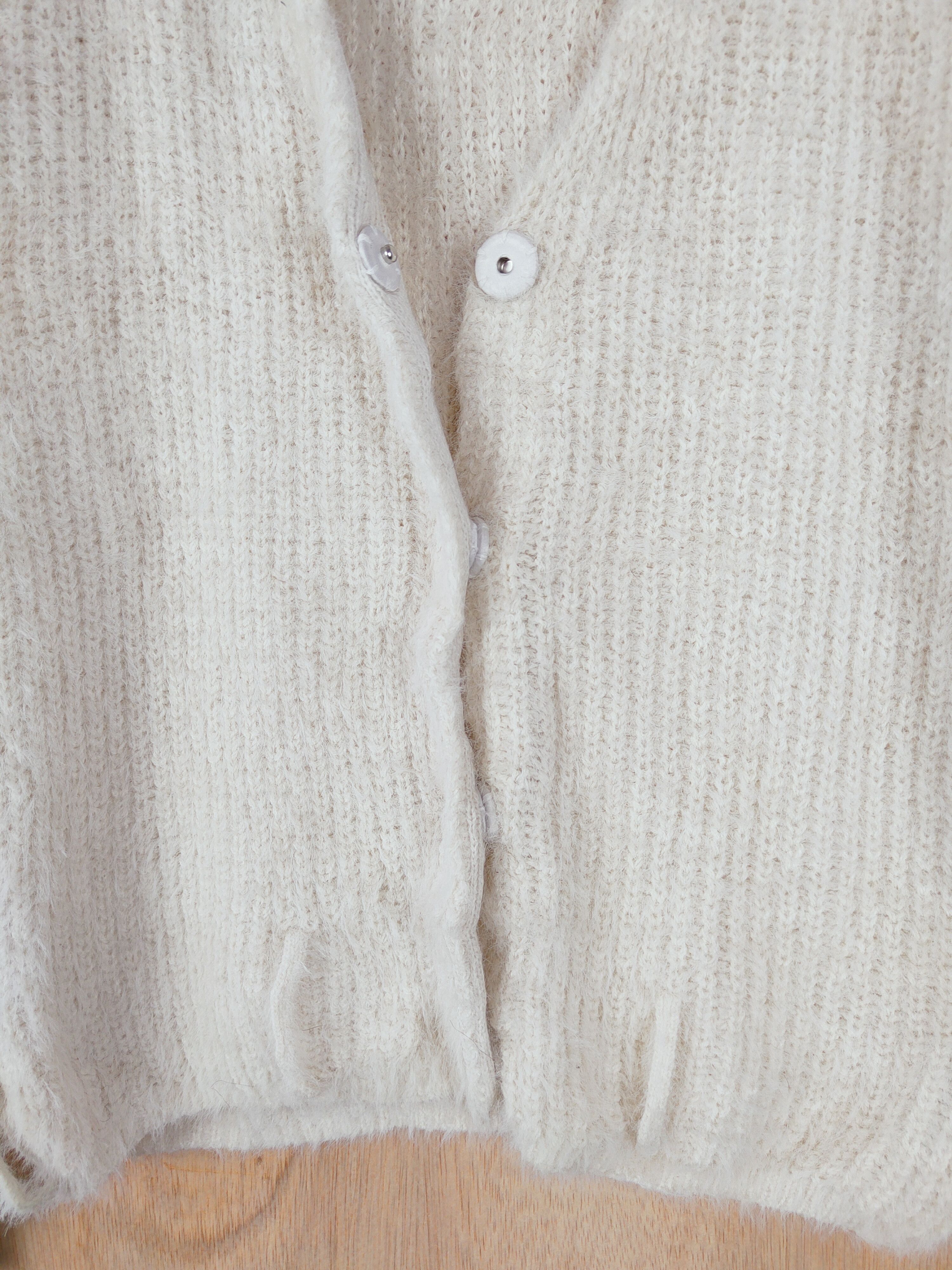 Homespun Knitwear Spiral Girl White Shag Shaggy Fur Mohair Knitwear #S281 Size M / US 6-8 / IT 42-44 - 3 Thumbnail