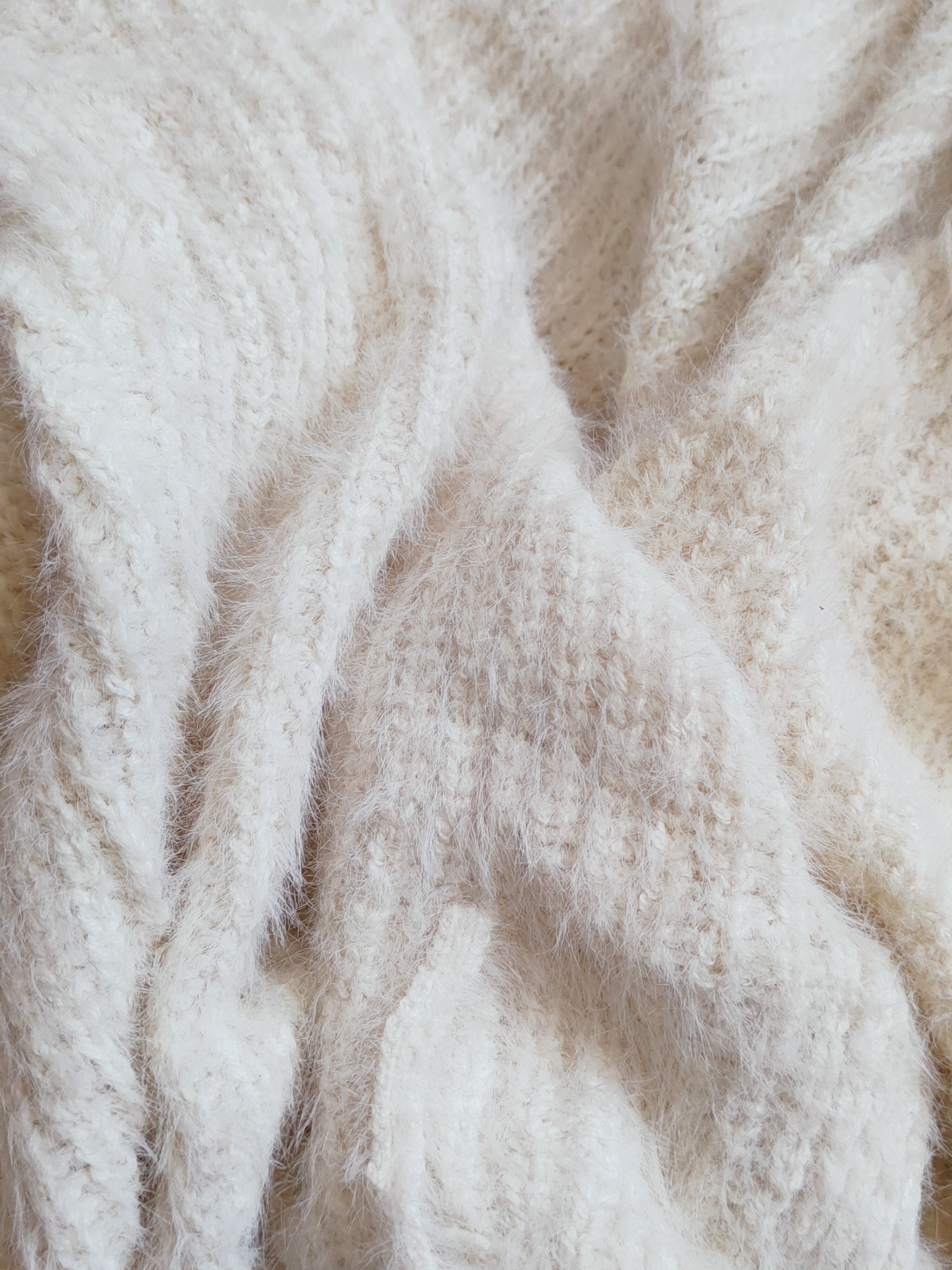 Homespun Knitwear Spiral Girl White Shag Shaggy Fur Mohair Knitwear #S281 Size M / US 6-8 / IT 42-44 - 10 Thumbnail