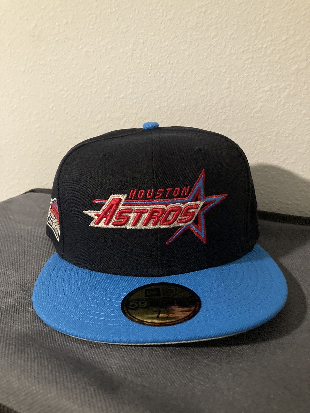 New Era Topperz 7 1/2 Houston Astros Panic Script NFL Oilers Blue | Grailed