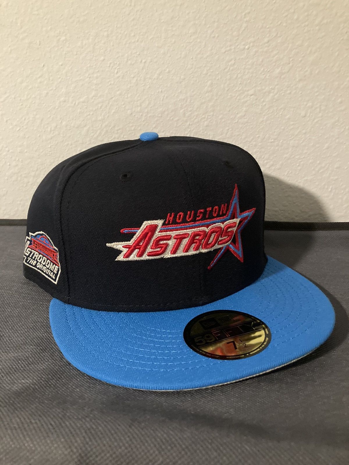 New Era Topperz 7 1/2 Houston Astros Panic Script NFL Oilers Blue | Grailed