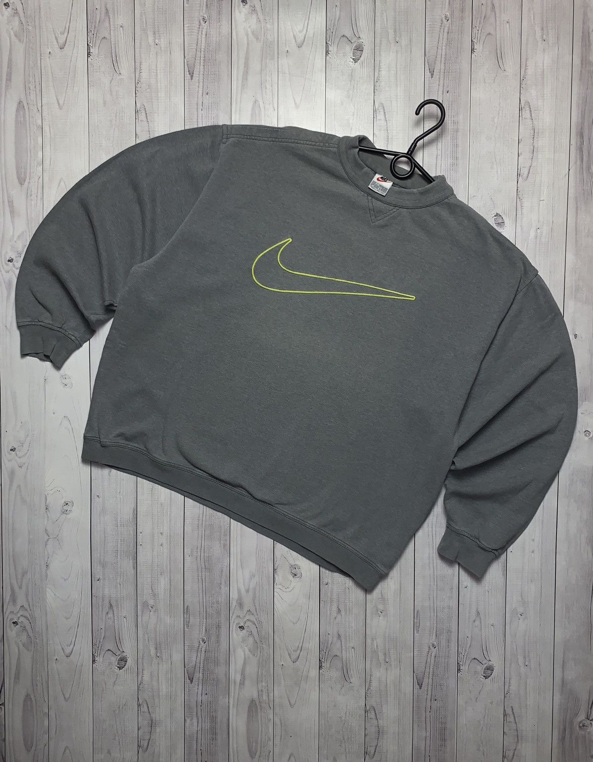 Nike × Vintage Vintage Nike sweatshirt big logo swoosh size L Size US L / EU 52-54 / 3 - 1 Thumbnail