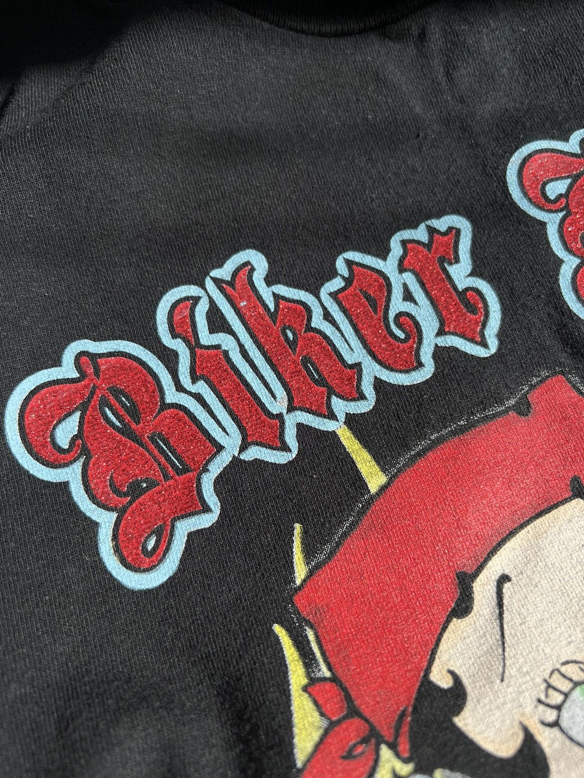 Anime × Vintage Y2K Betty Boop T Shirt Motorcycle Biker Babe Cartoon Flames Size US L / EU 52-54 / 3 - 6 Thumbnail