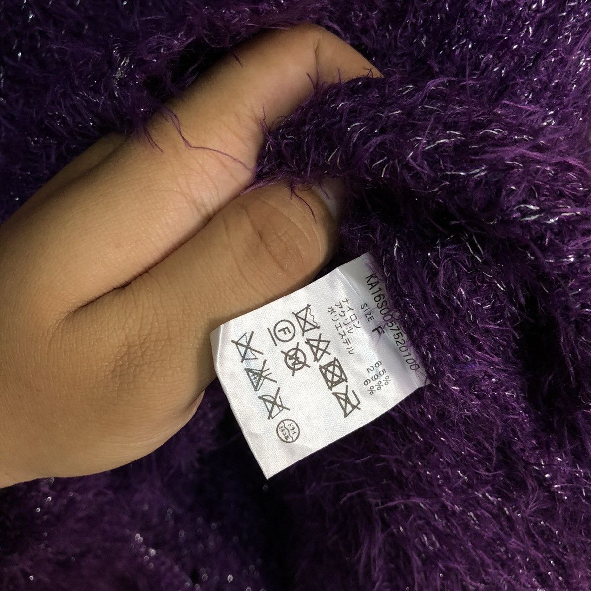 Homespun Knitwear × Japanese Brand Kastare Purple Shag Shaggy Fur Mohair Knitwear #6994 Size M / US 6-8 / IT 42-44 - 8 Thumbnail