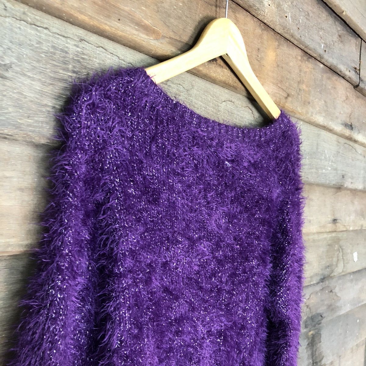Homespun Knitwear × Japanese Brand Kastare Purple Shag Shaggy Fur Mohair Knitwear #6994 Size M / US 6-8 / IT 42-44 - 10 Thumbnail