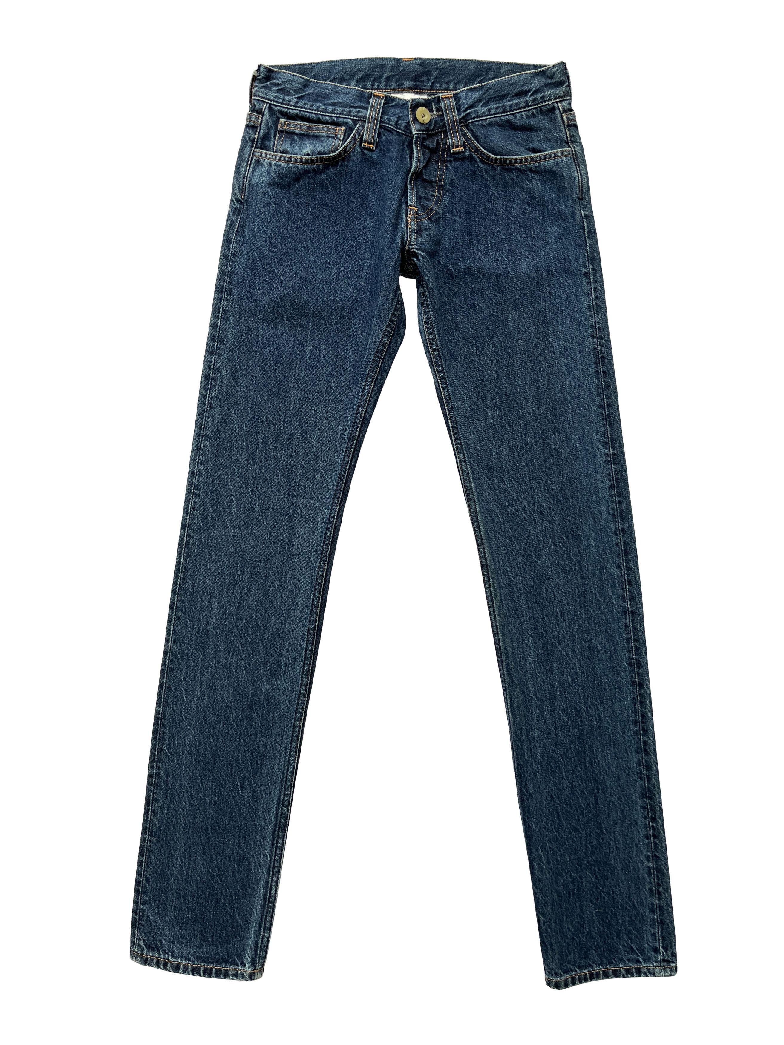image of 2019 Helmut Lang Masc Lo Drainpipe Blue Jeans, Women's (Size 26)