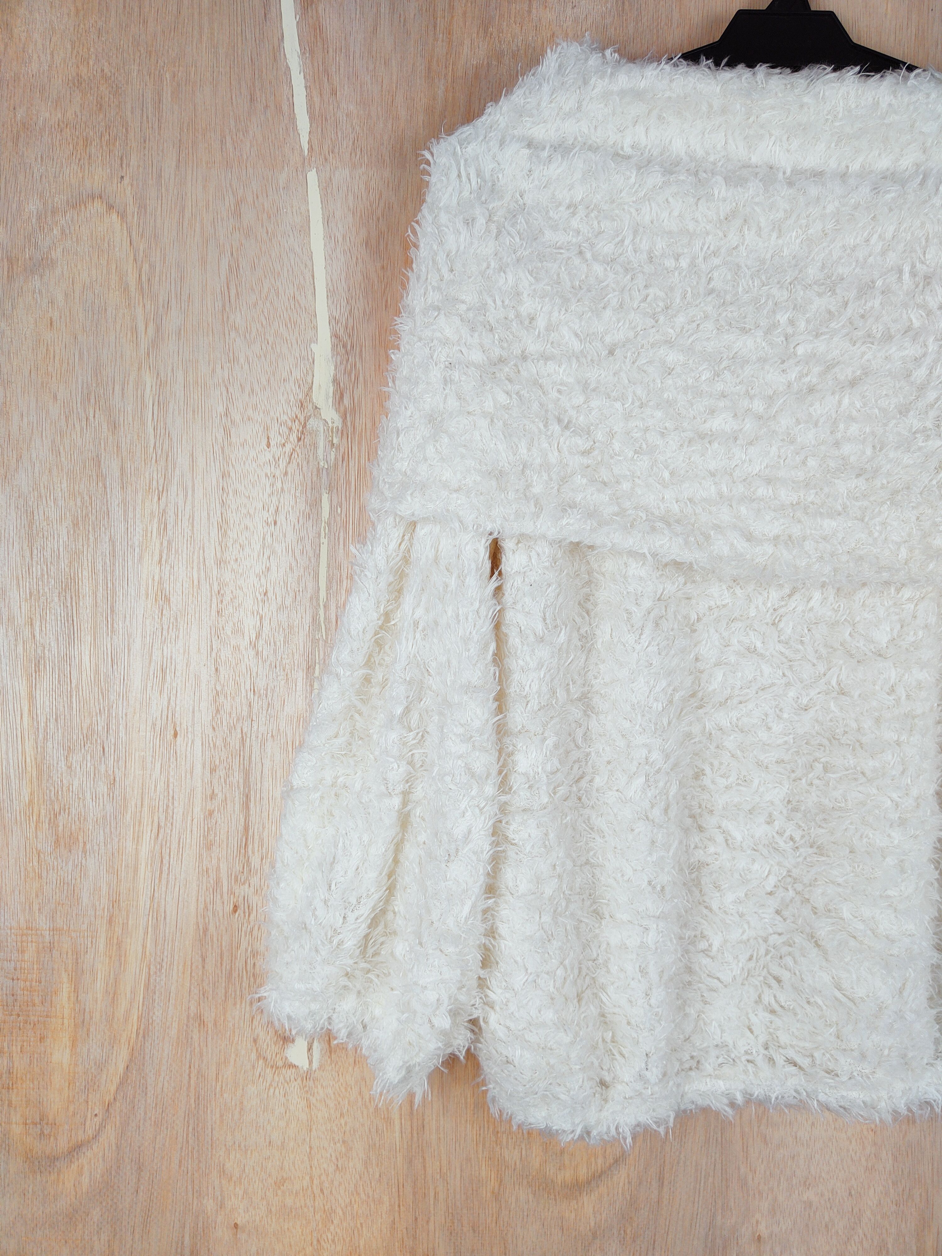 Homespun Knitwear Japan Brand White Shag Shaggy Fur Mohair Knitwear #S252 Size S / US 4 / IT 40 - 6 Thumbnail