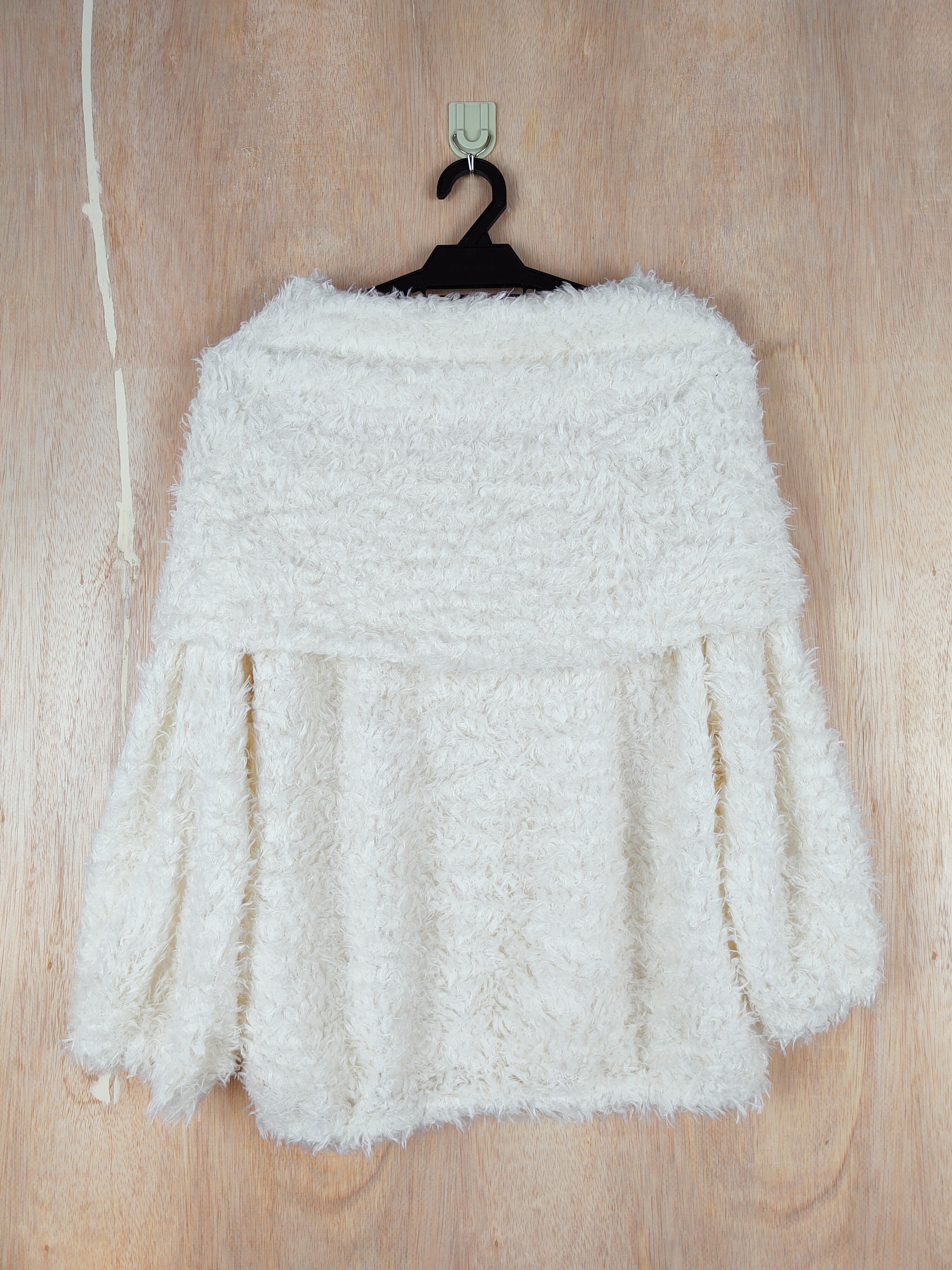 Homespun Knitwear Japan Brand White Shag Shaggy Fur Mohair Knitwear #S252 Size S / US 4 / IT 40 - 5 Thumbnail