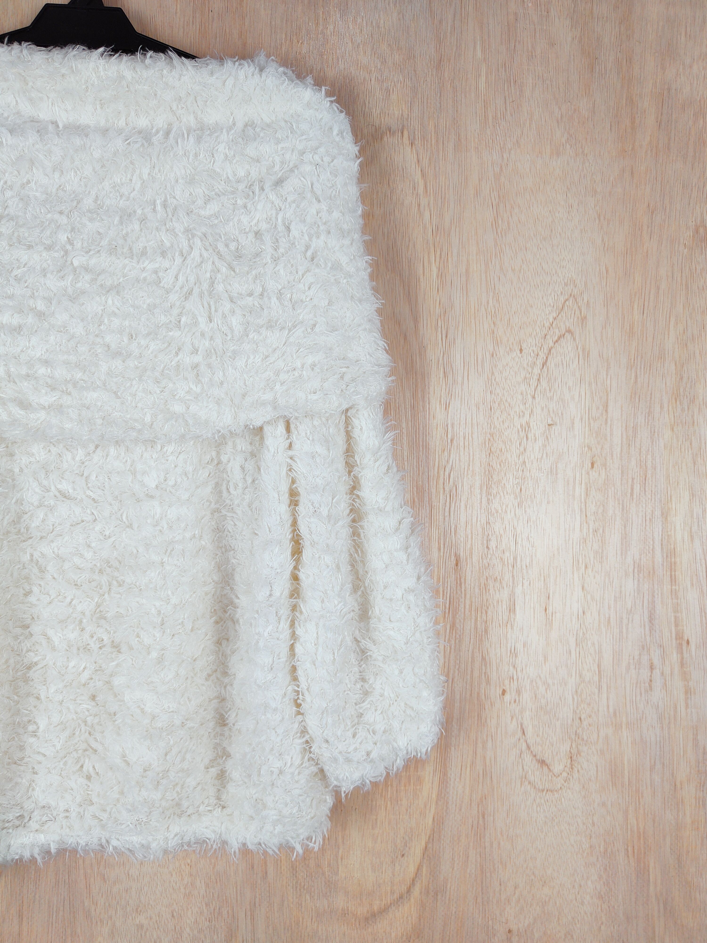 Homespun Knitwear Japan Brand White Shag Shaggy Fur Mohair Knitwear #S252 Size S / US 4 / IT 40 - 7 Thumbnail