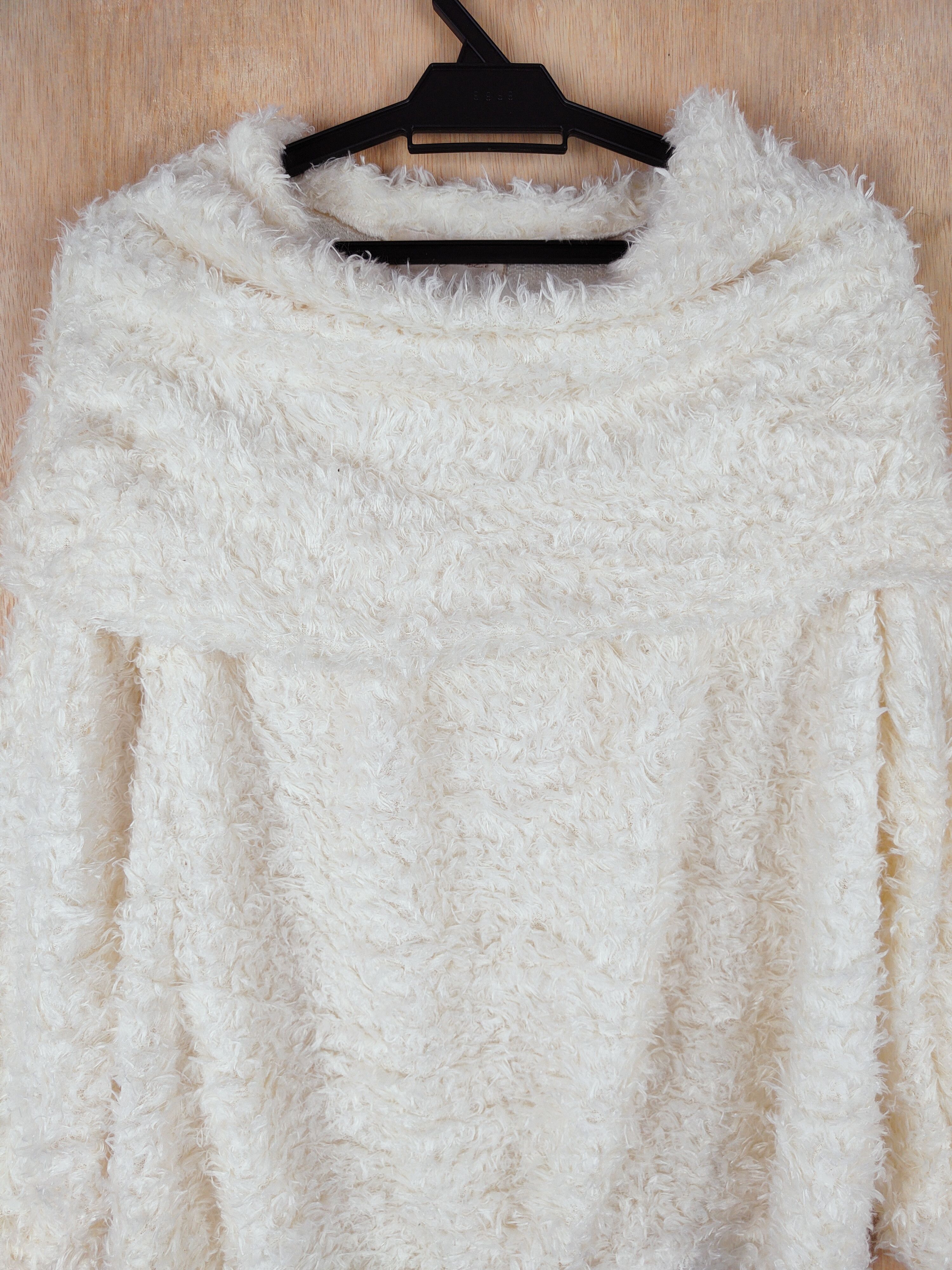 Homespun Knitwear Japan Brand White Shag Shaggy Fur Mohair Knitwear #S252 Size S / US 4 / IT 40 - 2 Thumbnail