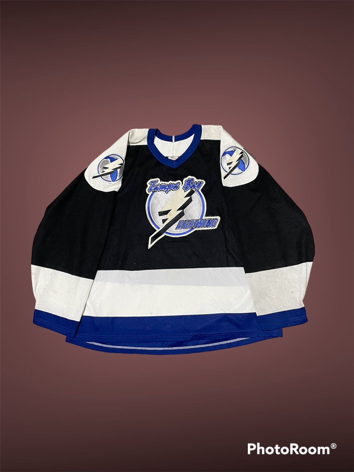 image of Hockey Jersey x Vintage Jersey Hockey Tampa Bay Lightning Ccm in Black/Blue/White, Men's (Size XL)