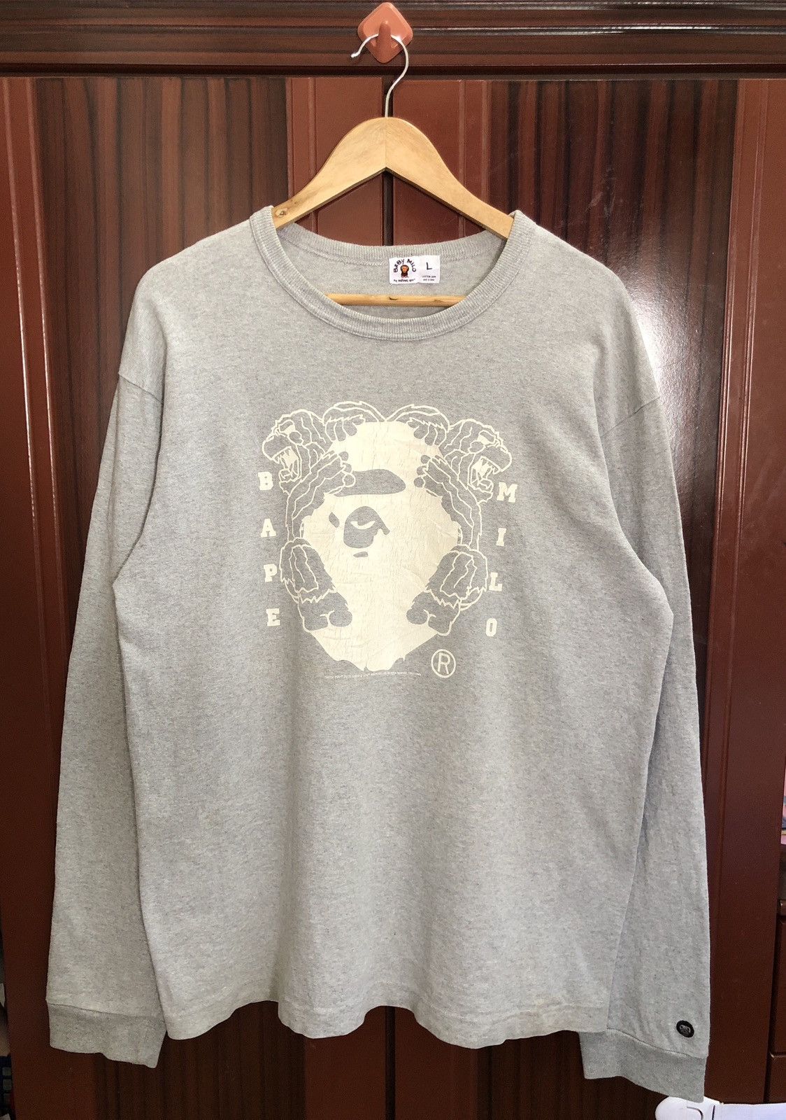 Bape Baby Milo Long Sleeve Tee Size US L / EU 52-54 / 3 - 1 Thumbnail