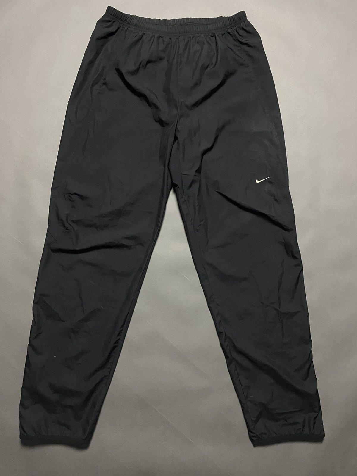 Nike × Vintage Nike vintage black track pants parachute small swoosh 2000s Size US 34 / EU 50 - 1 Thumbnail