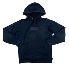 Navy tonal box logo hot sale hoodie