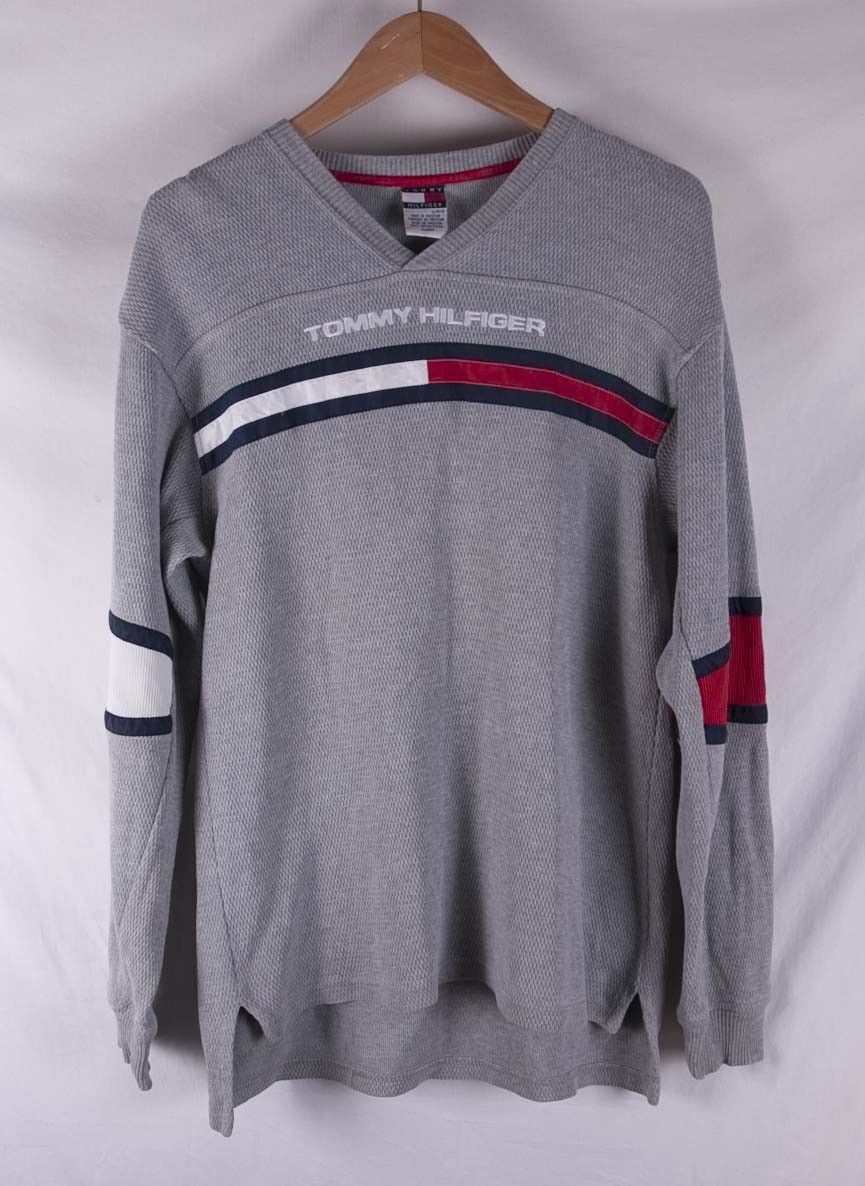 Tommy Hilfiger × Vintage ** Tommy Hilfiger Sweater Cotton Spell Out Vintage Size L Size US L / EU 52-54 / 3 - 1 Thumbnail