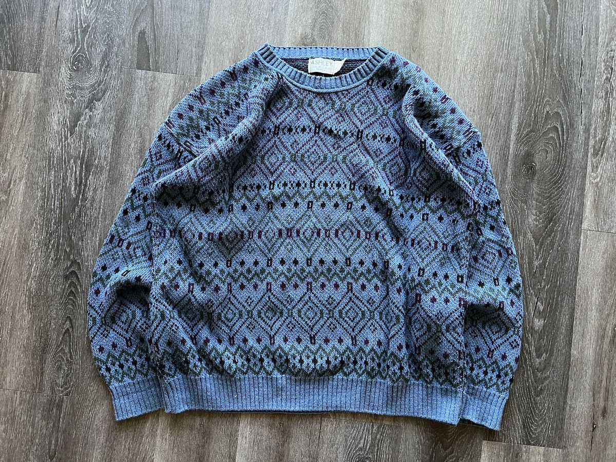 Coogi Vintage 80s unique geometric pattern heavy knit sweater Size US XL / EU 56 / 4 - 1 Thumbnail