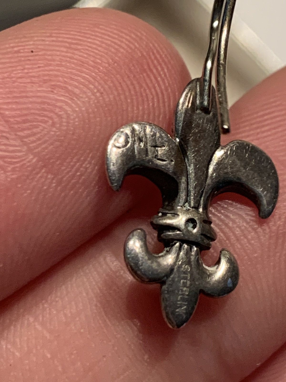 Jewelry × Sterling Silver × Vintage *RARE* Vintage Fleur De Lis Sterling Silver Earrings Size ONE SIZE - 2 Thumbnail