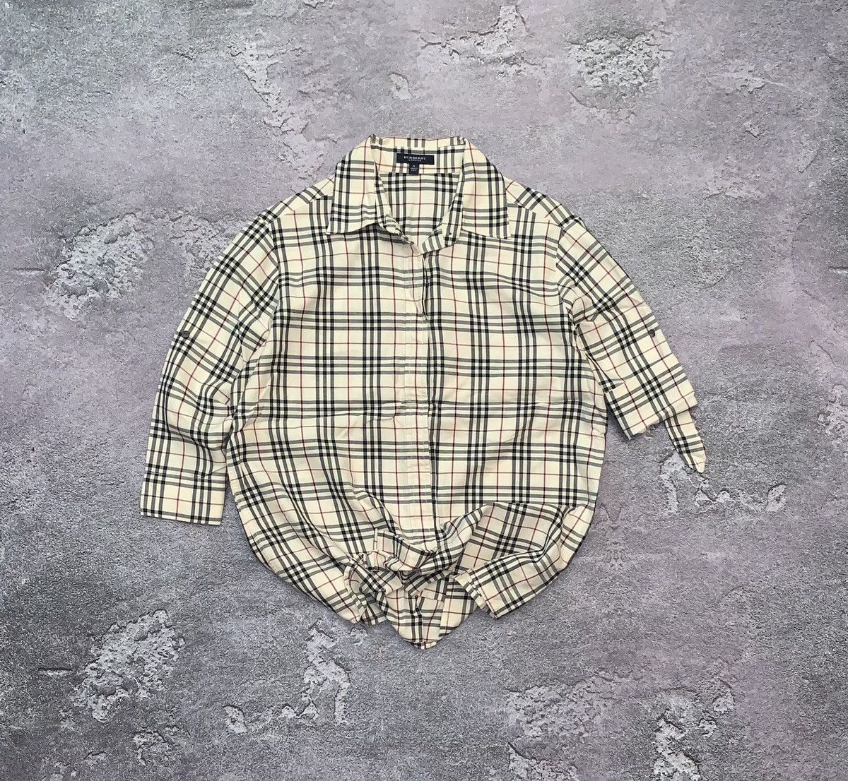Burberry × Designer Burberry M nova check shirt dress striped button up blouse Size M / US 6-8 / IT 42-44 - 1 Thumbnail