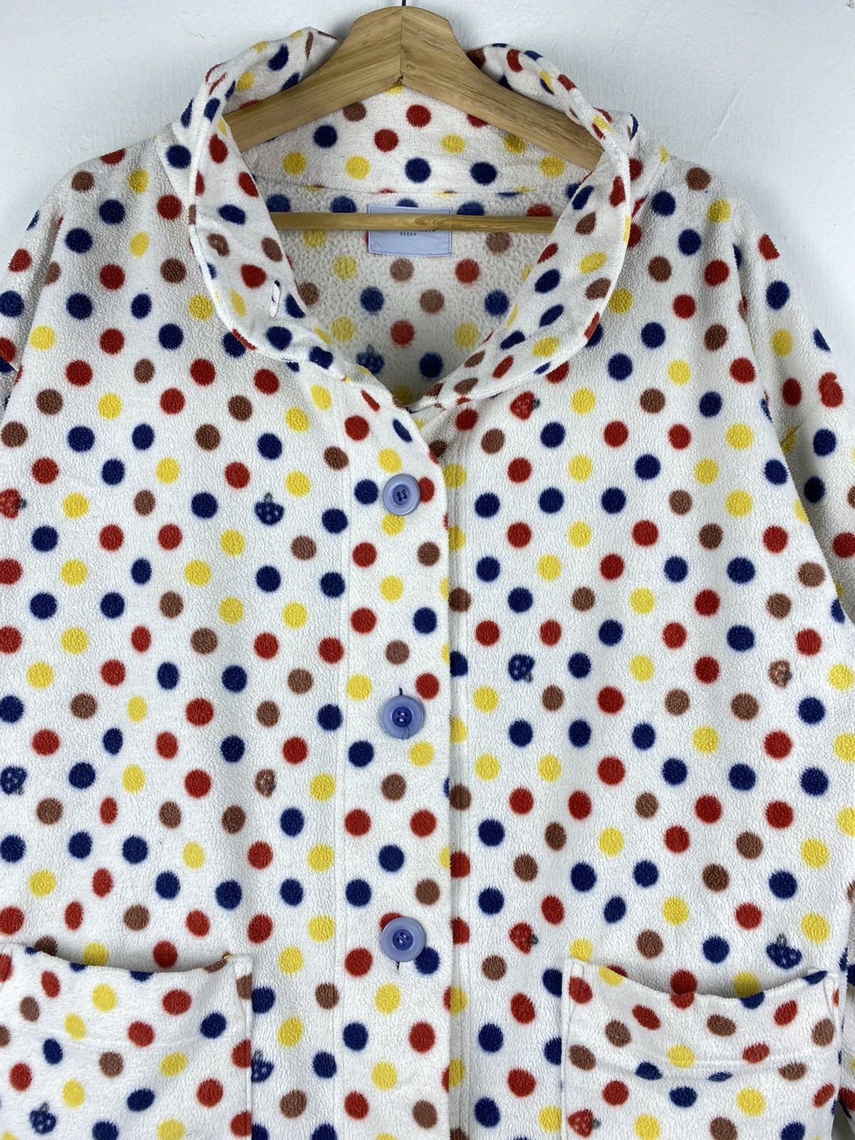 Issey Miyake Vintage Issey Miyake Fleece Polkadot Button Up Shirts Size US M / EU 48-50 / 2 - 3 Thumbnail