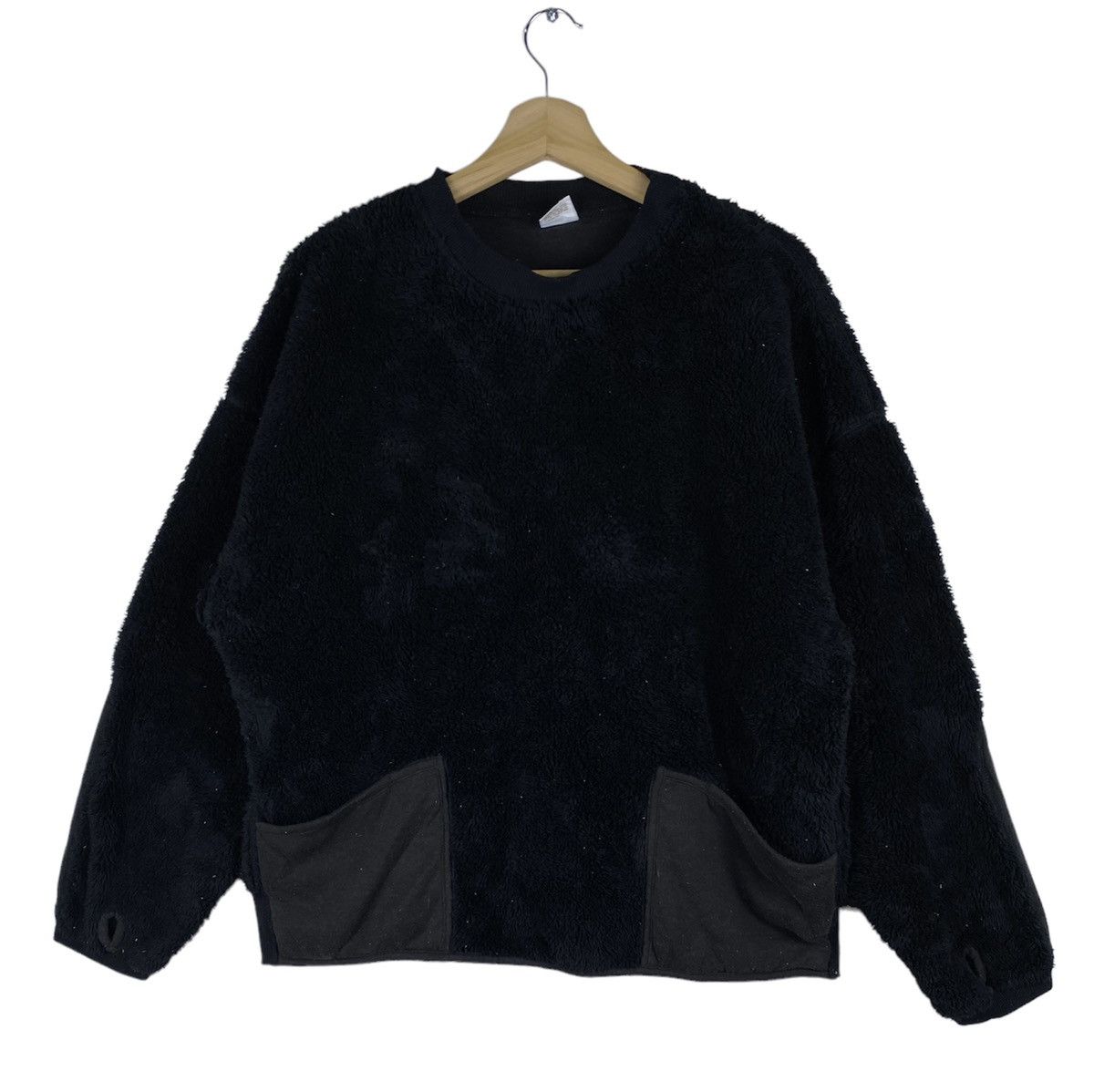 image of Gone Vintage Journal Standard Fleece Sherpa Sweatshirts in Black, Men's (Size Large)