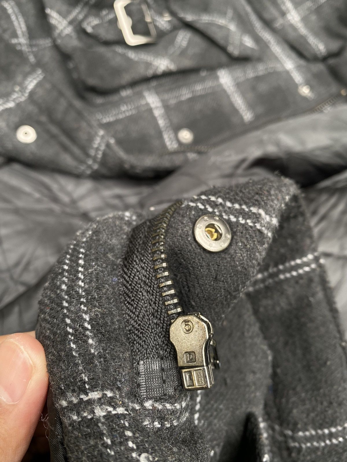 In The Attic Vintage In The Attic Shadow Plaid Wool Punk Jacket Size US M / EU 48-50 / 2 - 14 Thumbnail