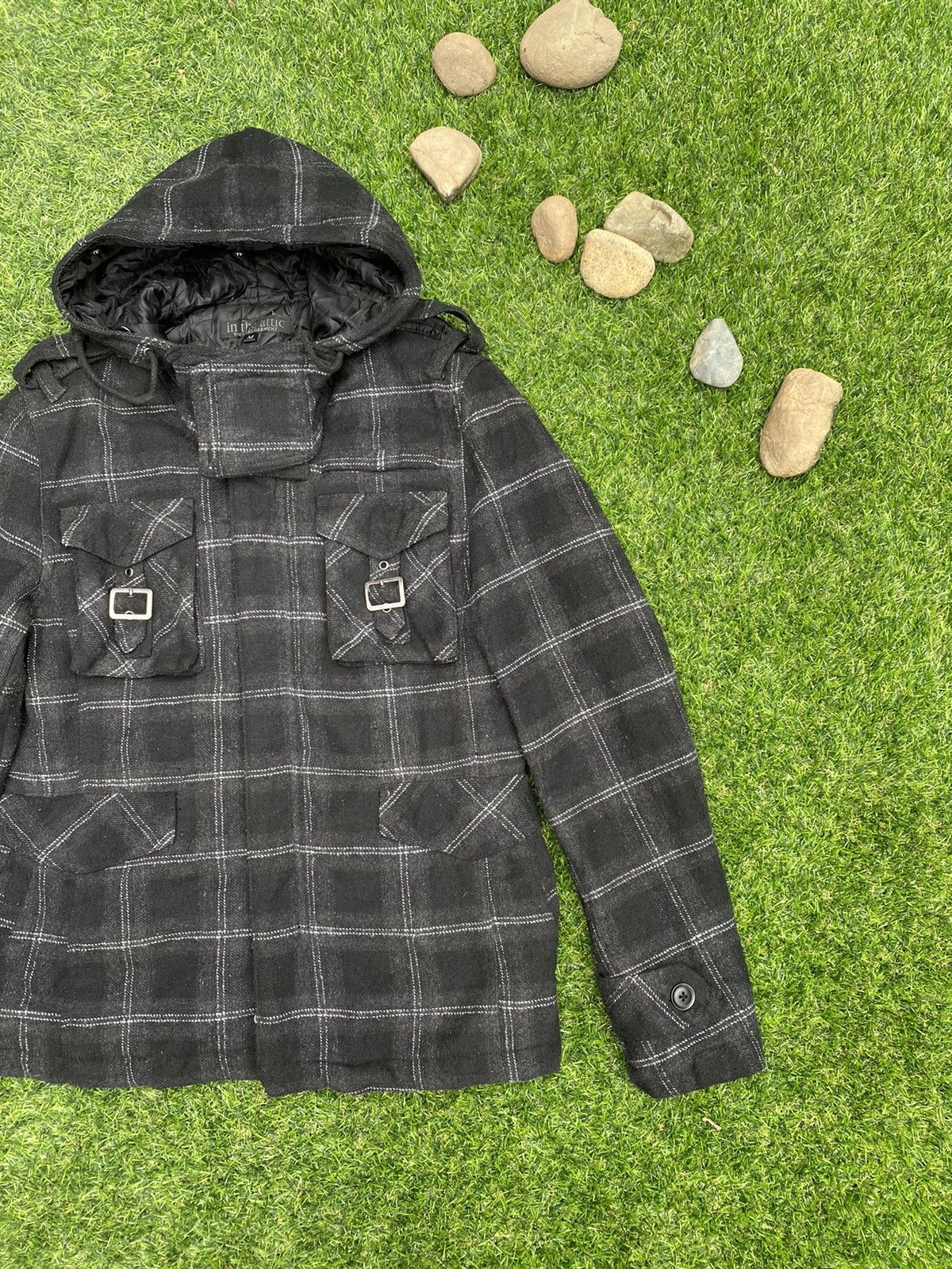In The Attic Vintage In The Attic Shadow Plaid Wool Punk Jacket Size US M / EU 48-50 / 2 - 2 Thumbnail