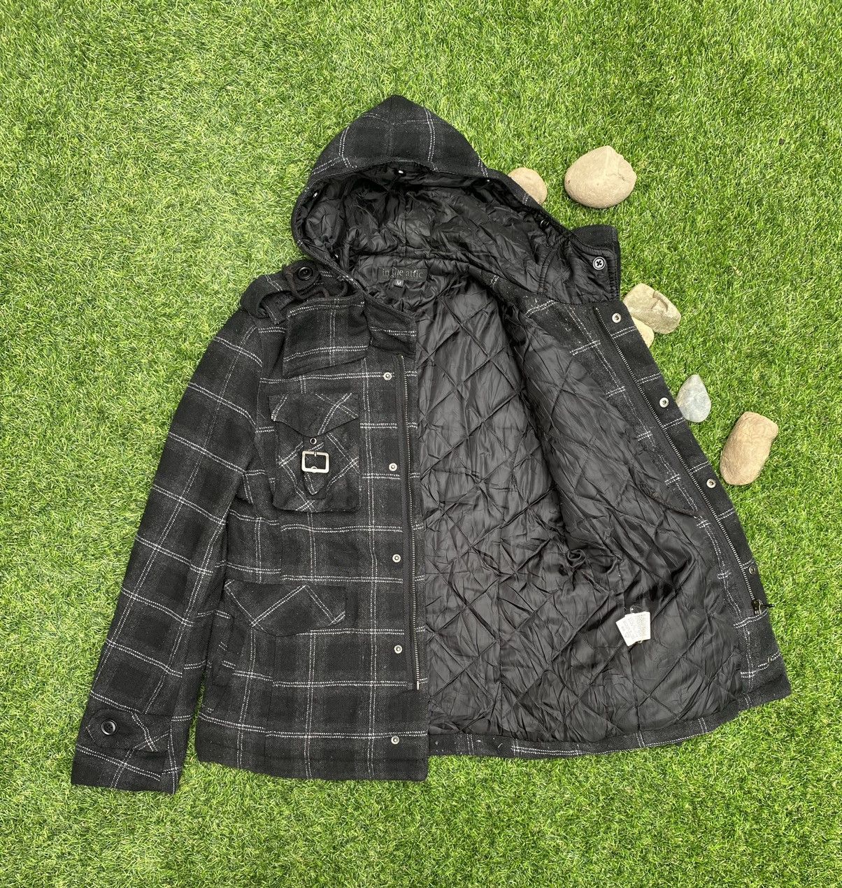 In The Attic Vintage In The Attic Shadow Plaid Wool Punk Jacket Size US M / EU 48-50 / 2 - 5 Thumbnail