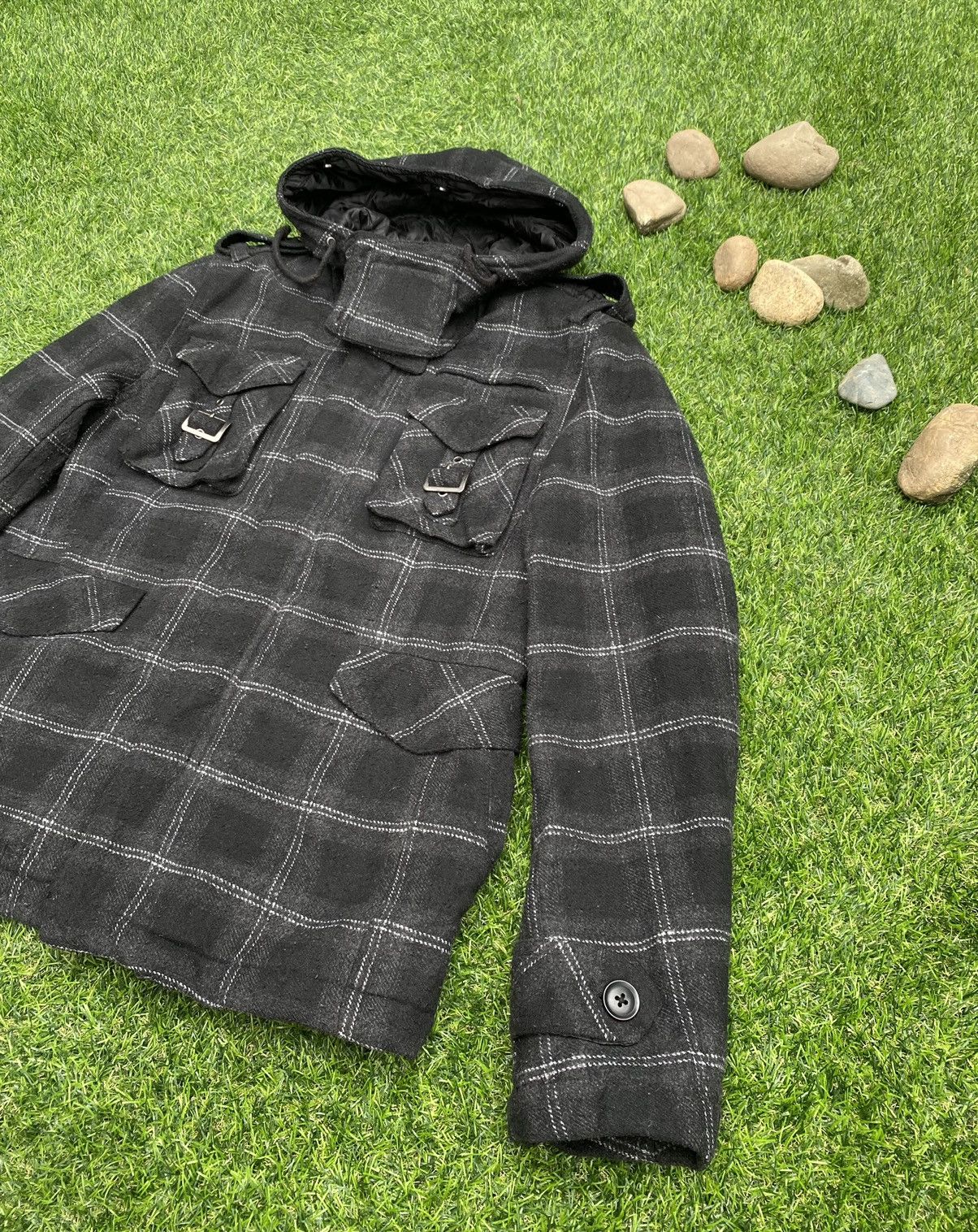 In The Attic Vintage In The Attic Shadow Plaid Wool Punk Jacket Size US M / EU 48-50 / 2 - 4 Thumbnail