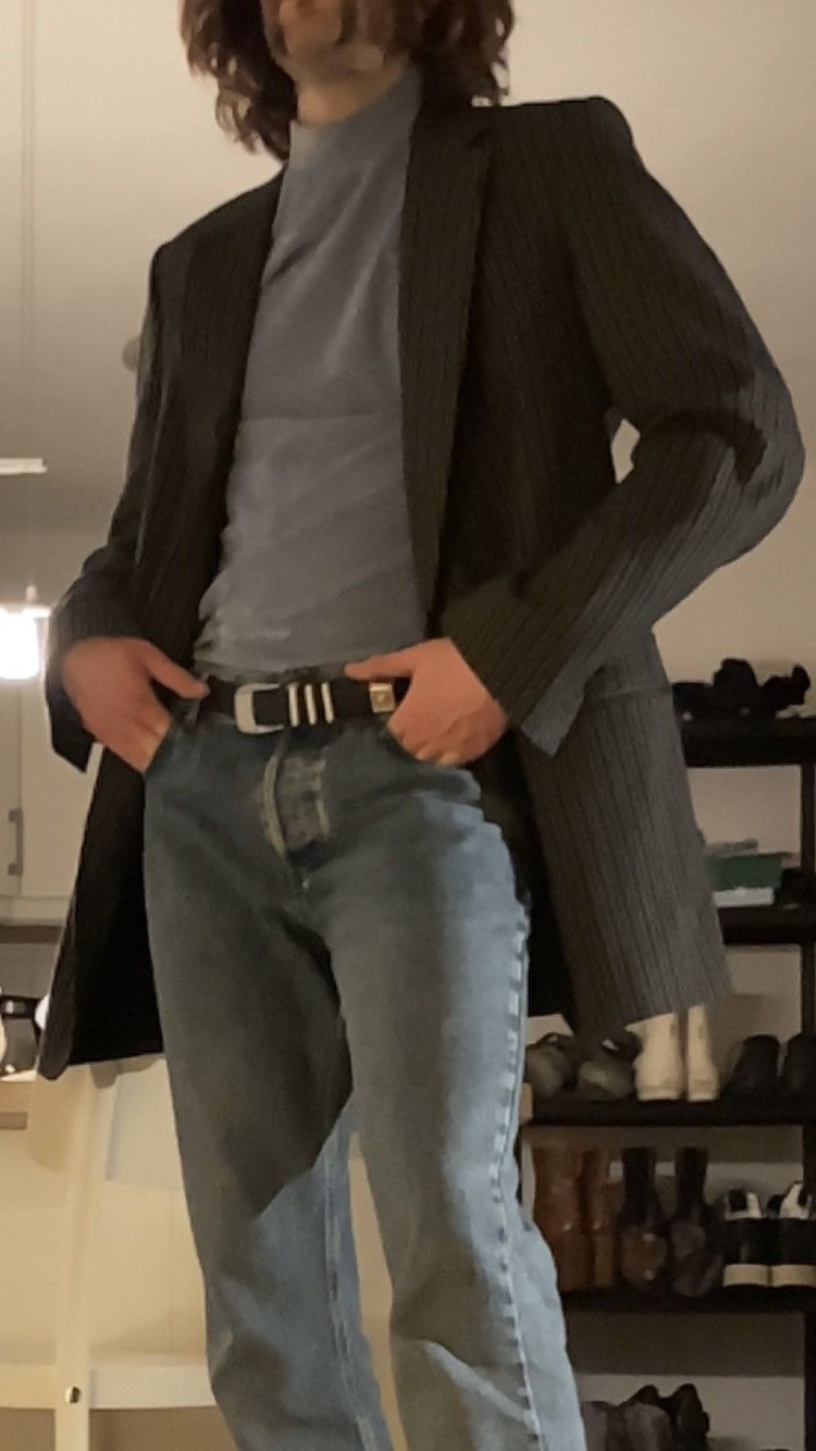 Dries Van Noten FW20 SAMPLE LONG STRIPED BLAZER Size 38R - 1 Thumbnail