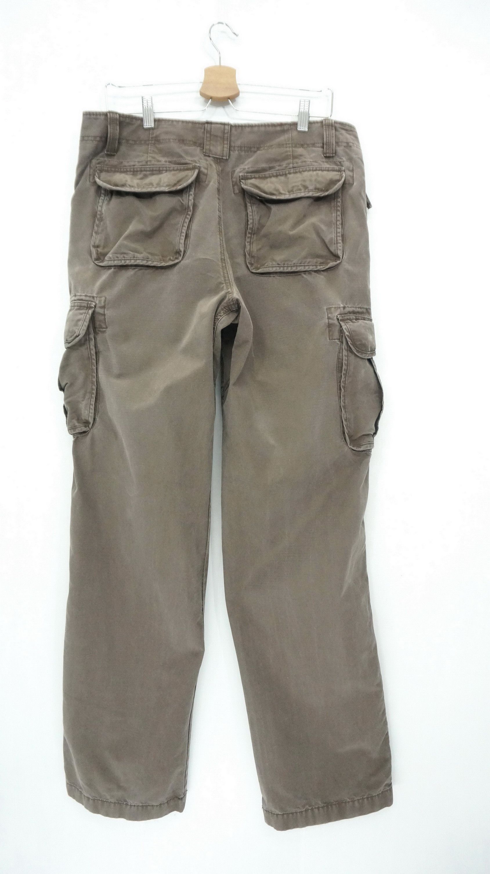 L.L. Bean 🔥 LL BEAN Vintage Faded Brown Worn 8 Pocket Cargo Pants Size US 34 / EU 50 - 3 Thumbnail
