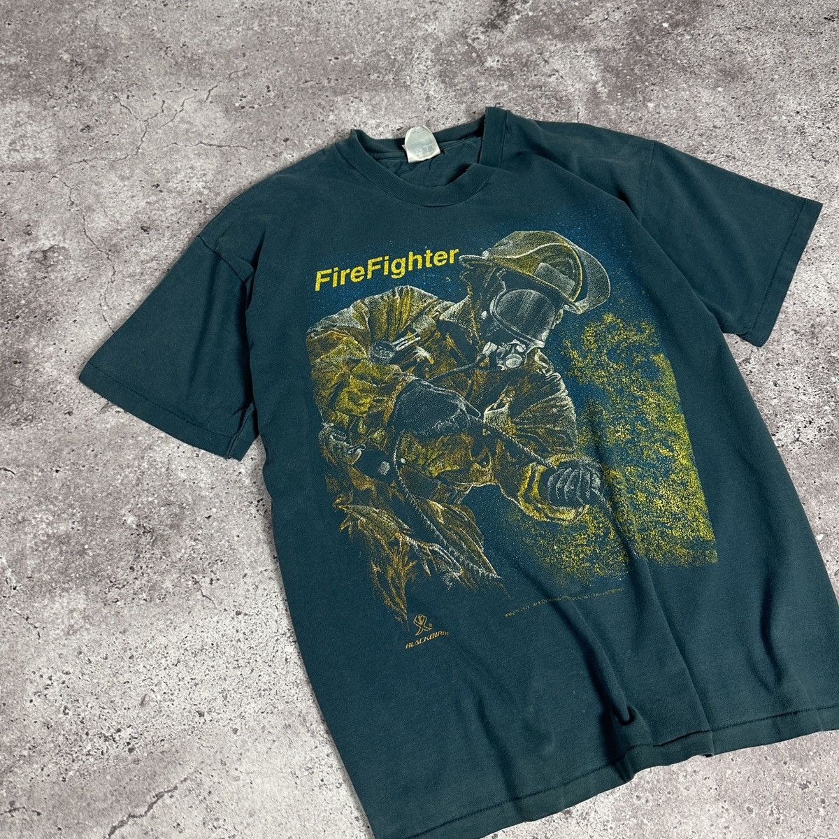 Vintage Vintage 90s FireFighter Graphic Tee Single rare Fireman Y2K Size US XL / EU 56 / 4 - 3 Thumbnail