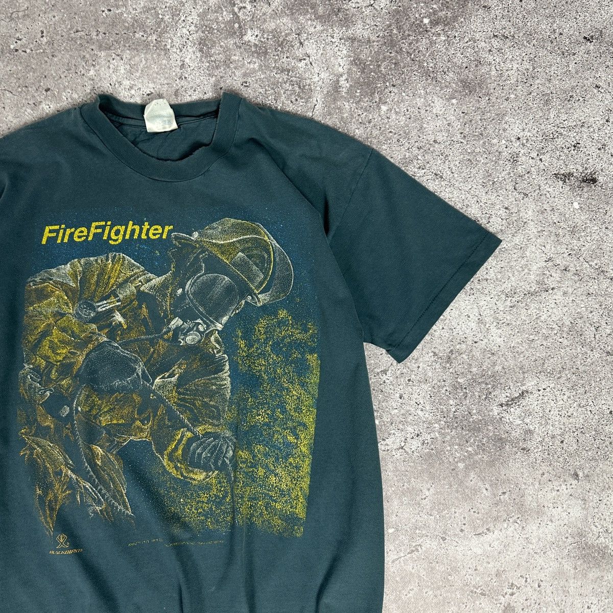 Vintage Vintage 90s FireFighter Graphic Tee Single rare Fireman Y2K Size US XL / EU 56 / 4 - 2 Thumbnail