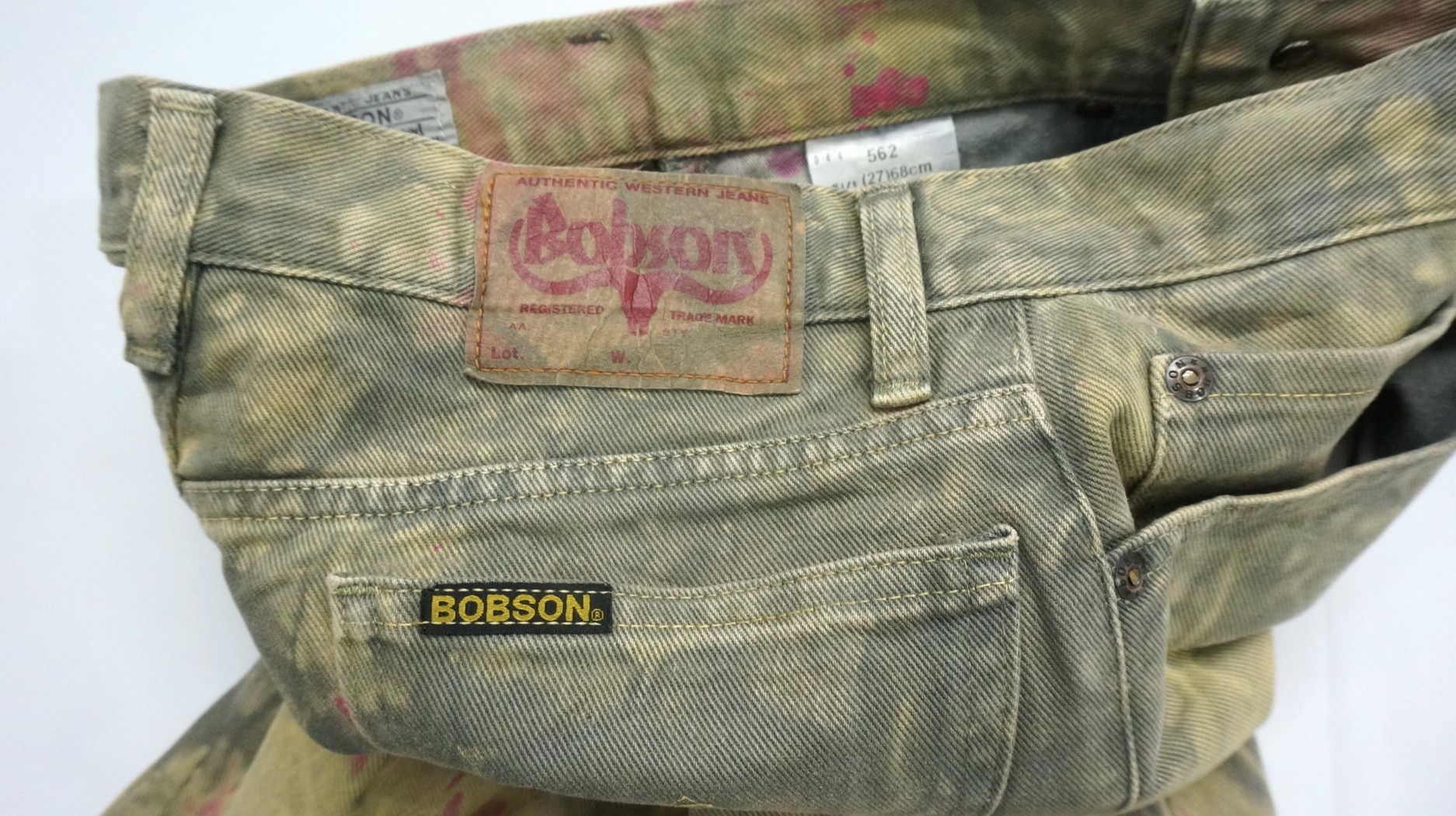 Japanese Brand RARE! BOBSON Japan Abstract Tie Dye Light/w Denim Size US 27 - 4 Thumbnail