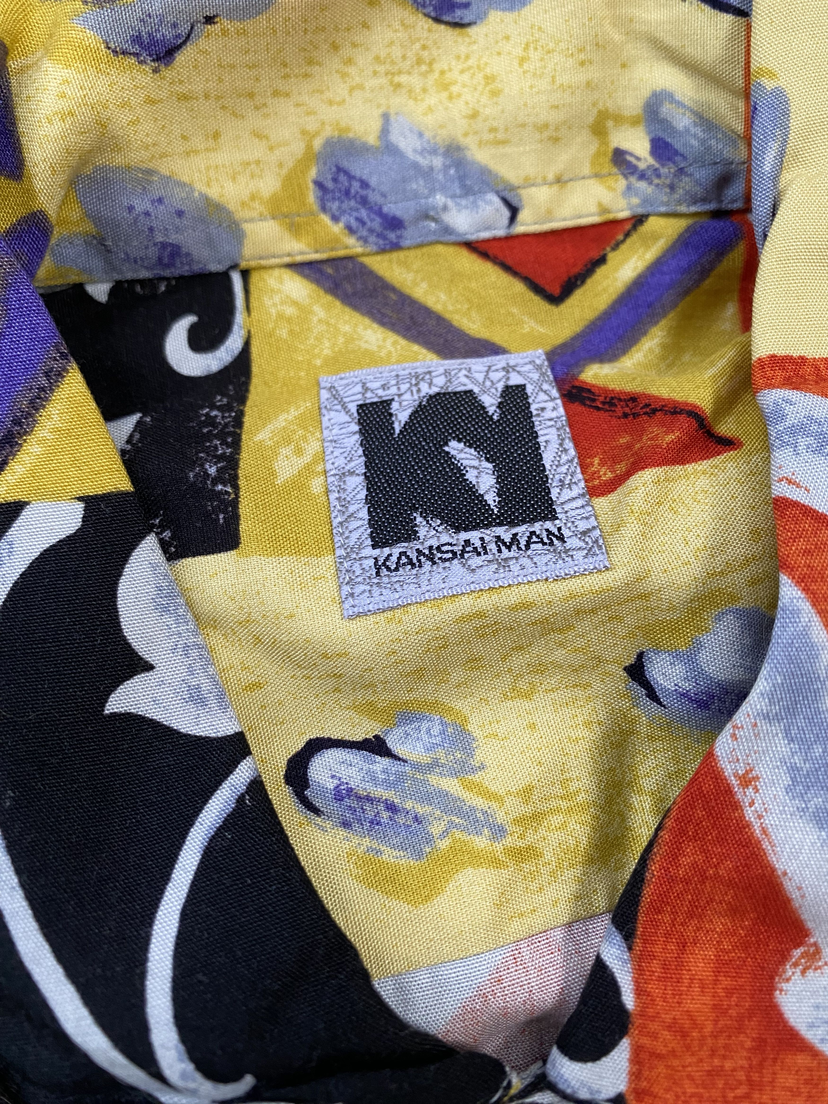Japanese Brand × Kansai Yamamoto Rare Vintage Kansai Man Abstarct Art Button Shirts Size US L / EU 52-54 / 3 - 3 Thumbnail