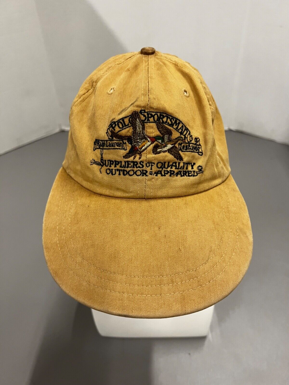 Vintage 90s Polo Ralph Lauren Sportsman Long Bill Fitted Hat Size XL Made  In USA