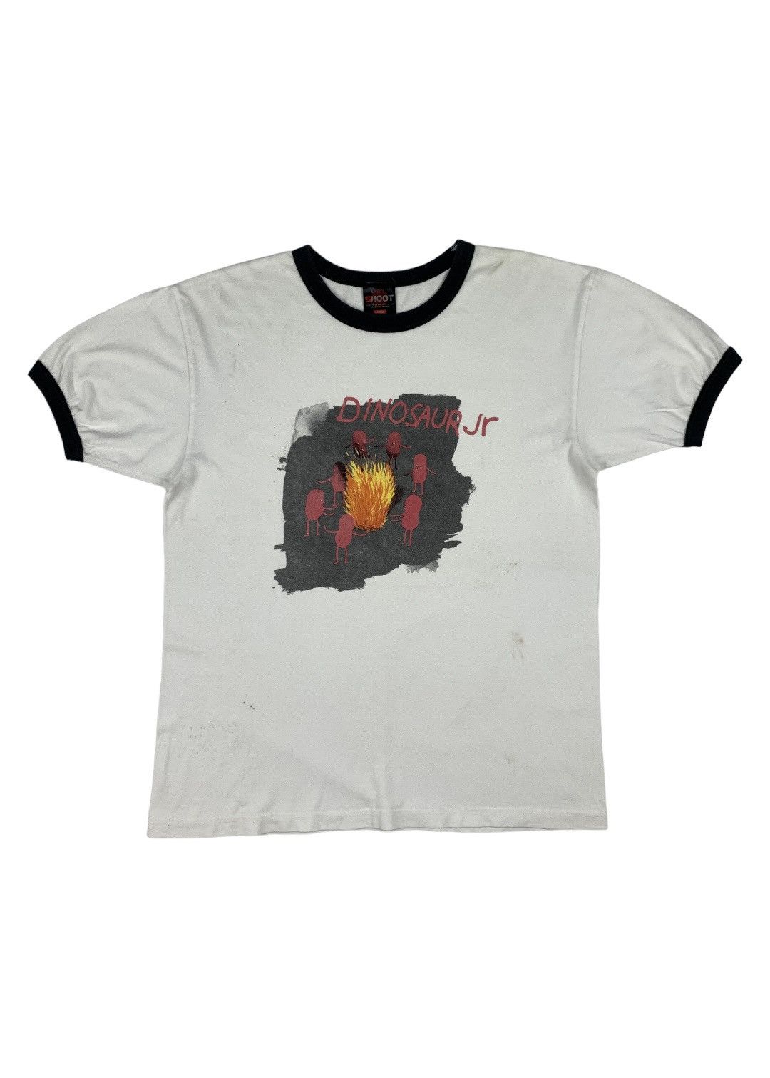 image of Band Tees x Rock Band Vintage Dinosaur Jr. Band Ringer Shirt in White, Men's (Size Large)