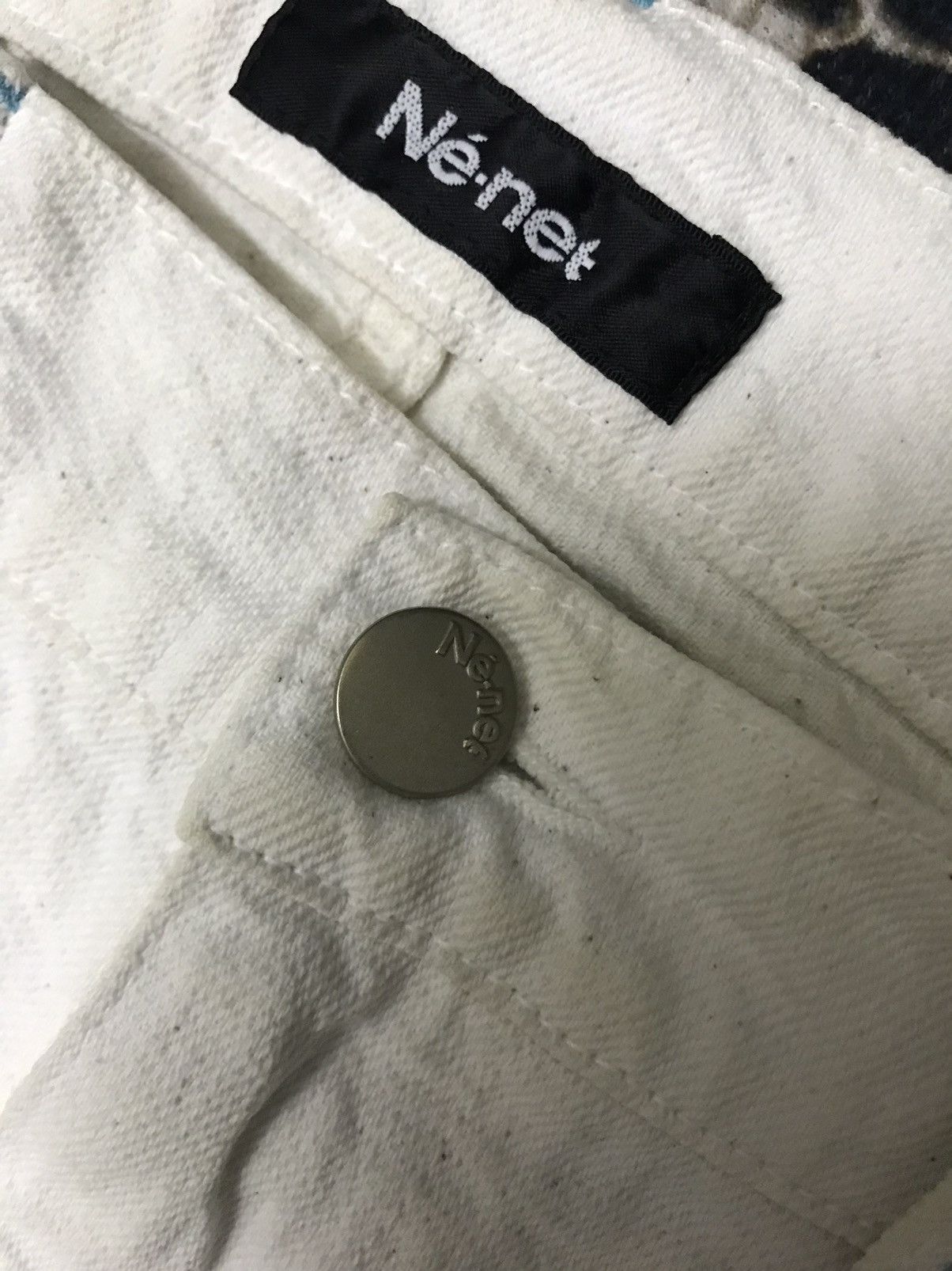 Ne-Net VINTAG JAPAN ISSEY MIYAKE NENET WHITE JEANS SELVEDGE Size 29" - 8 Thumbnail