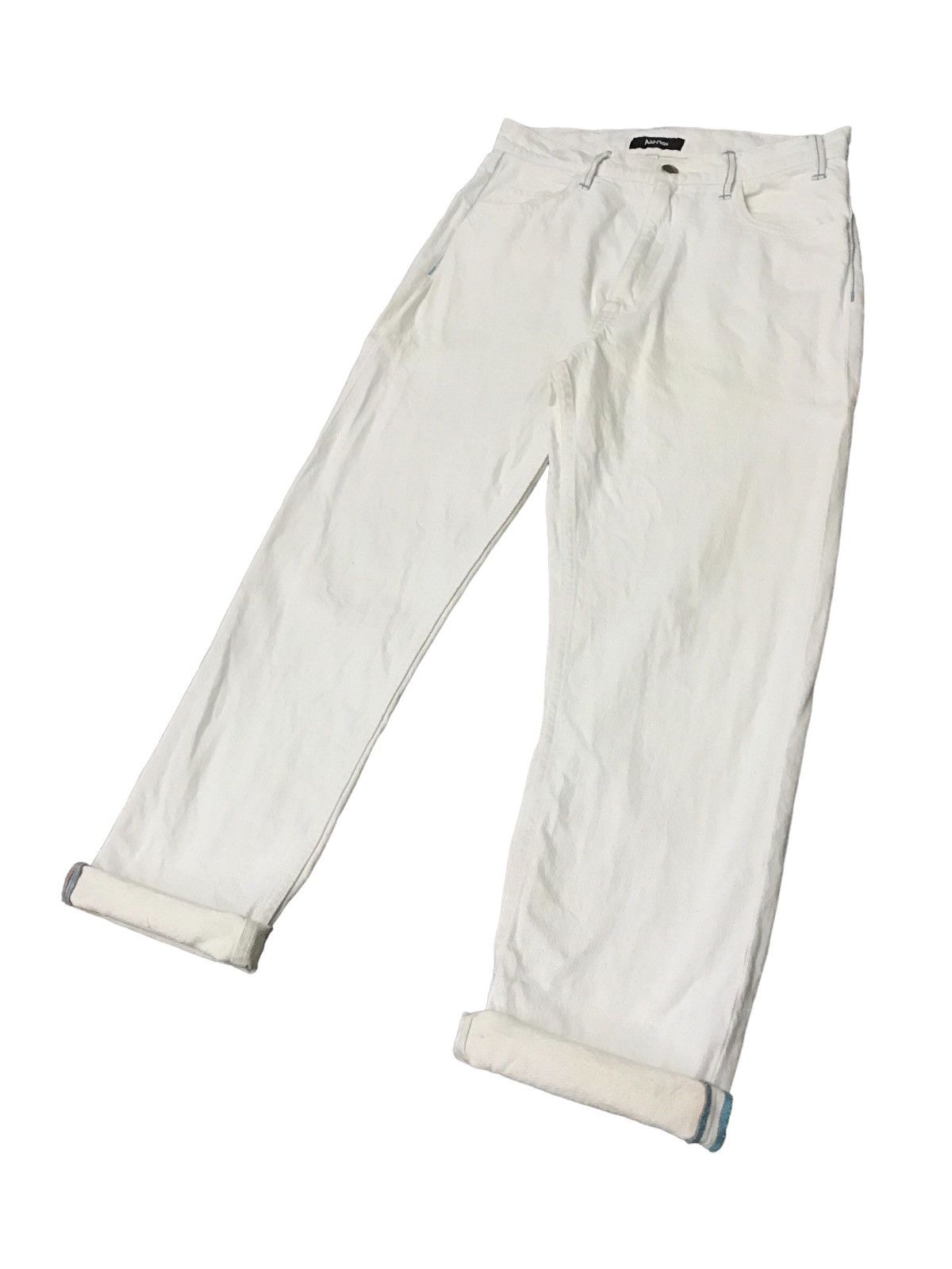 Ne-Net VINTAG JAPAN ISSEY MIYAKE NENET WHITE JEANS SELVEDGE Size 29" - 3 Thumbnail