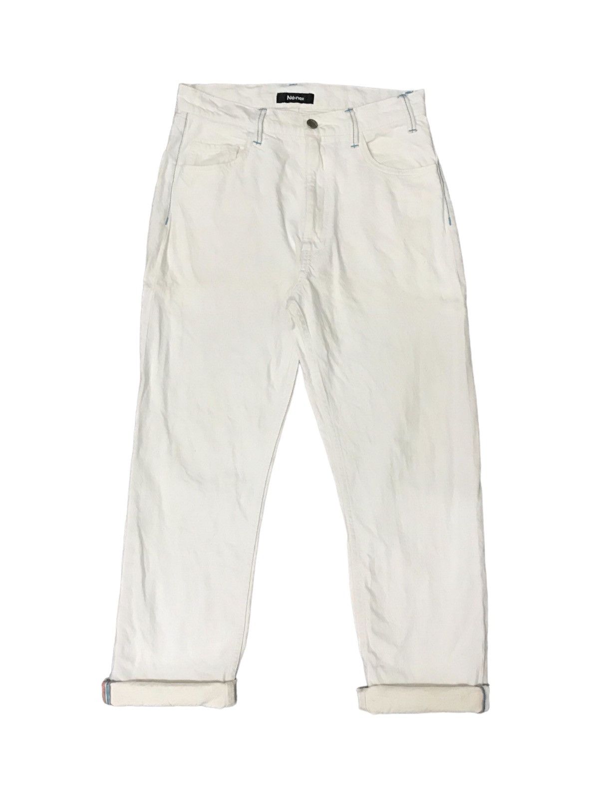 Ne-Net VINTAG JAPAN ISSEY MIYAKE NENET WHITE JEANS SELVEDGE Size 29" - 2 Thumbnail