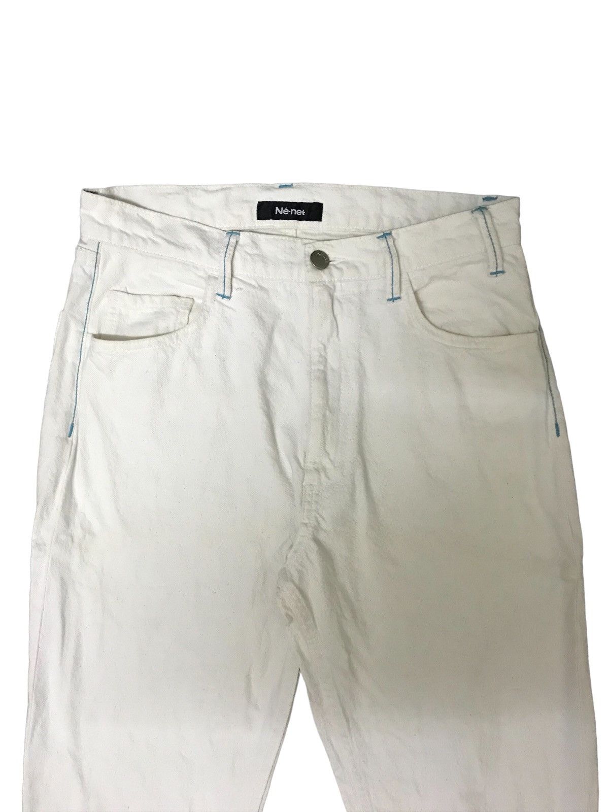 Ne-Net VINTAG JAPAN ISSEY MIYAKE NENET WHITE JEANS SELVEDGE Size 29" - 4 Thumbnail